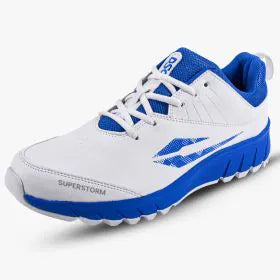 DSC Superstorm (Blue & White) Junior / Youth Cricket Shoes by DSC - close-up detail - TopCricketStore