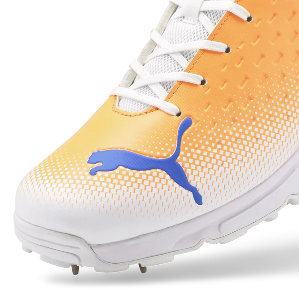 Puma 22.2 White Bluemazing Neon Citrus Cricket Metal Spike Shoes US 11 UK 10 Metal Spikes Orange