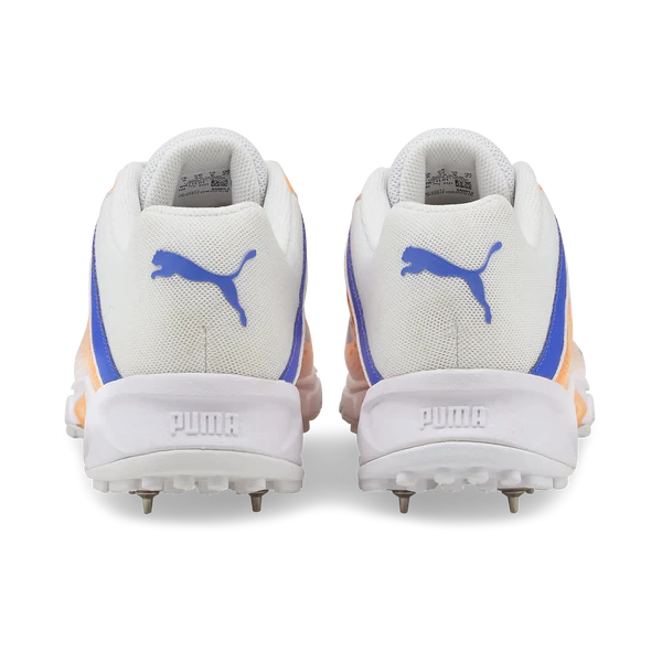 Puma 22.2 White Bluemazing Neon Citrus Cricket Metal Spike Shoes