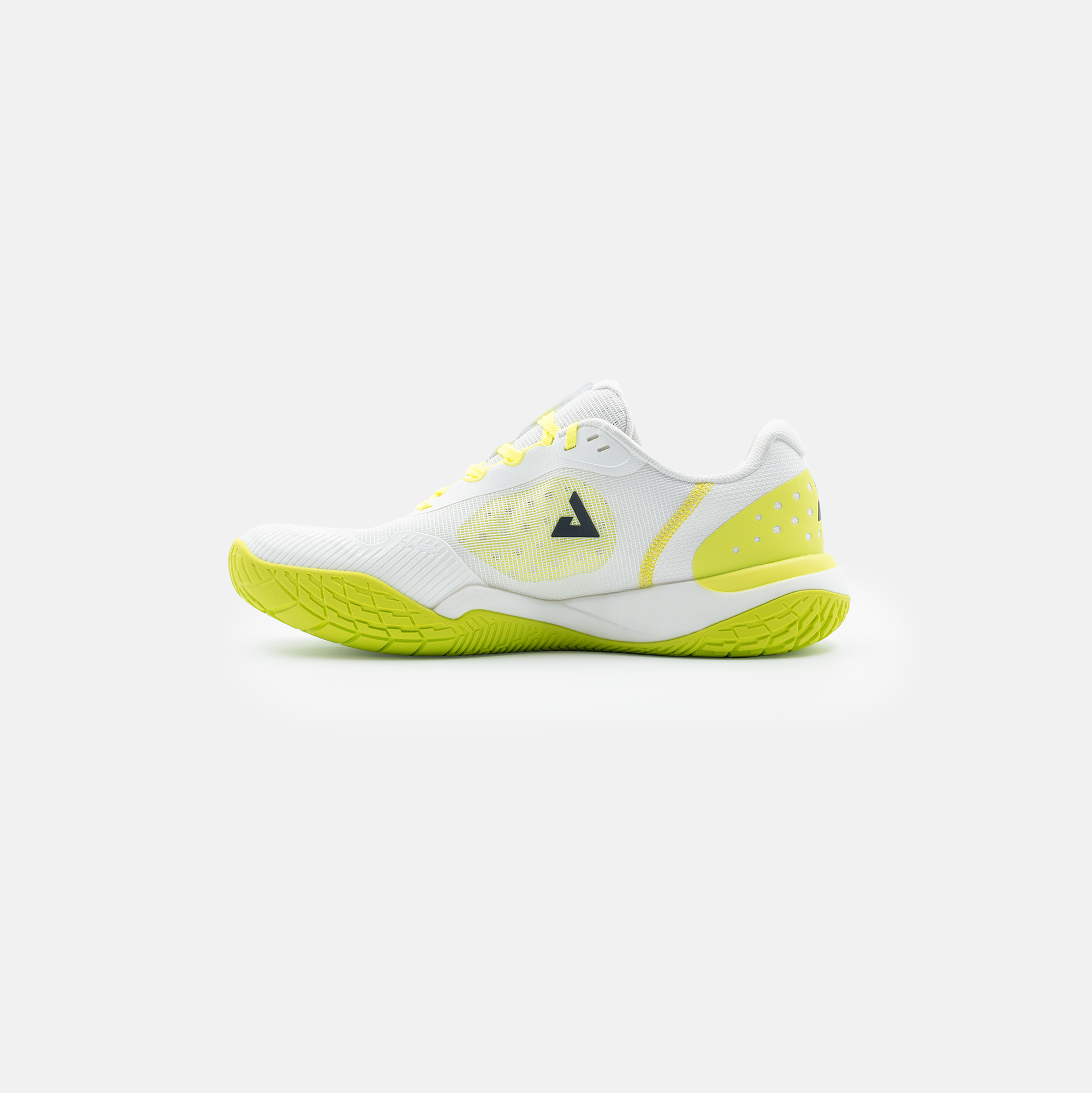 JOOLA Men's FUNKSH1n_PB R4LLy Pickleball Shoe in White/Black-Pickleball Green - side profile view