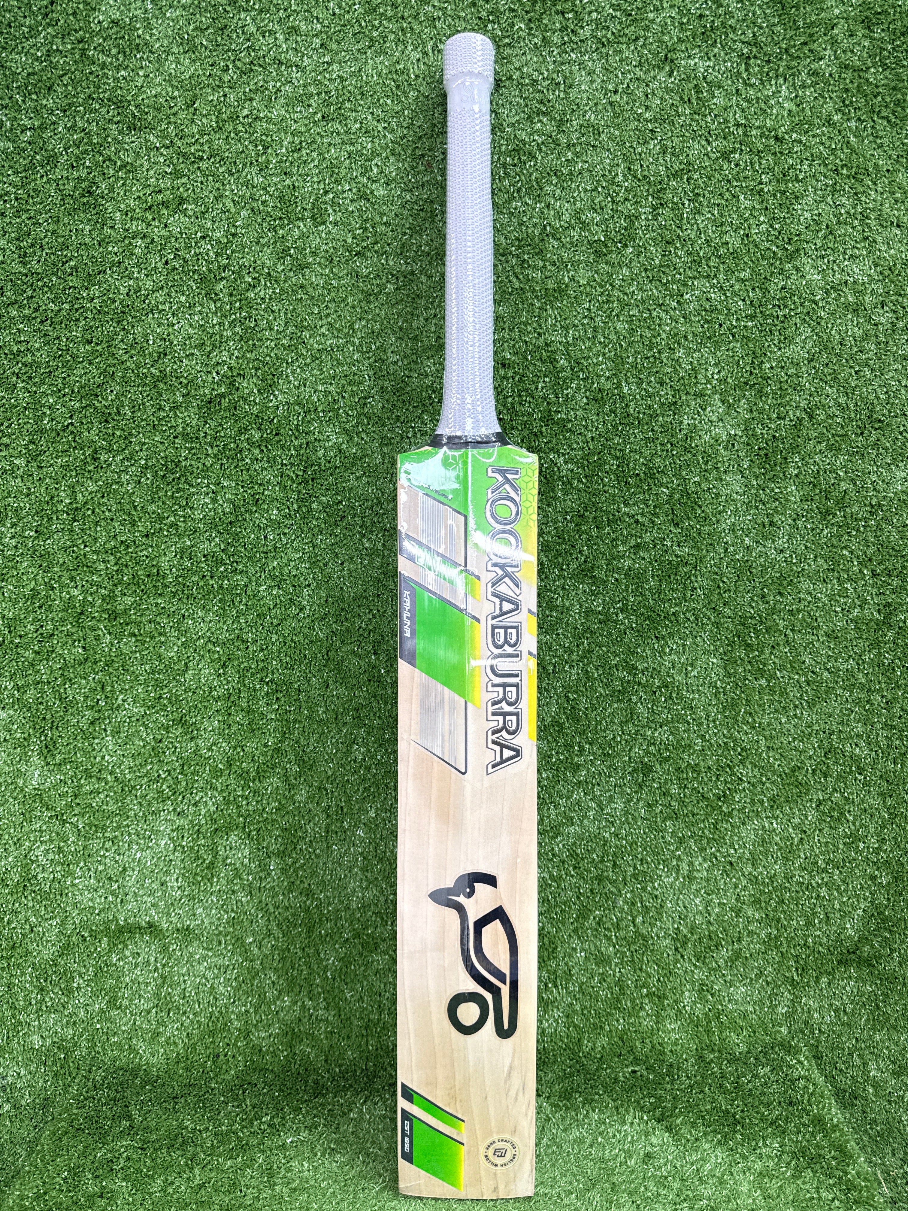 Back view of the Kookaburra Shadow Pro Players bat showing the classic Kookaburra stickers and spine.