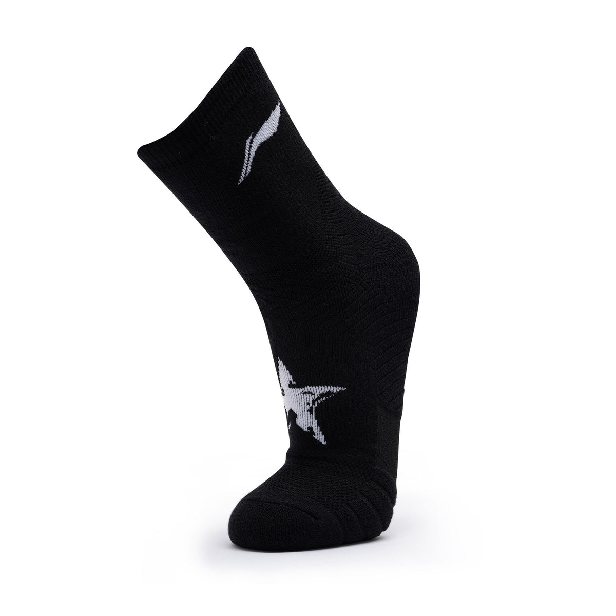 Li-Ning 5 Star Hi-Quarter Sports Socks - Black by Li-Ning - alternate view 3 - TopCricketStore