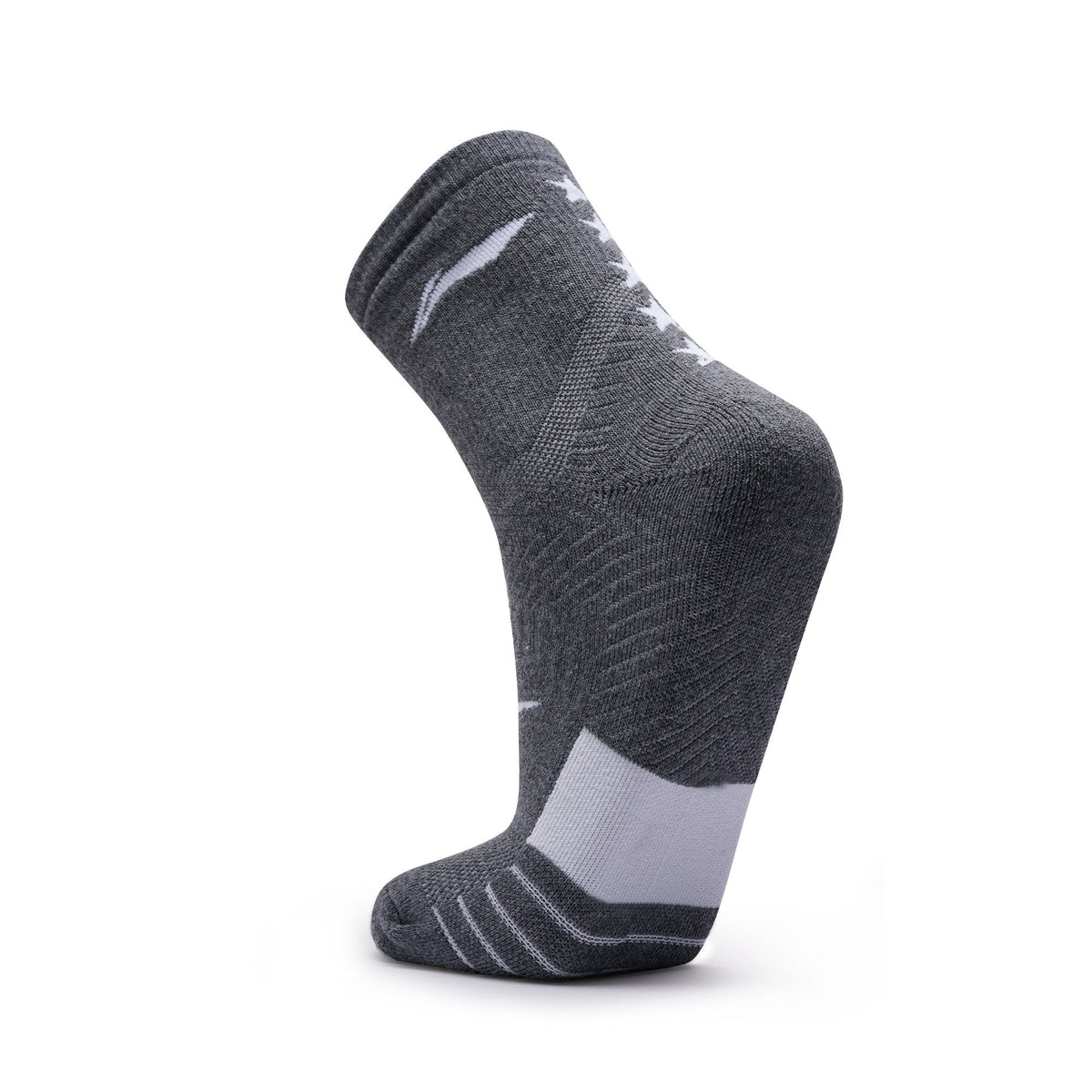 Li-Ning 5 Star Hi-Quarter Sports Socks - Heather Grey by Li-Ning - TopCricketStore