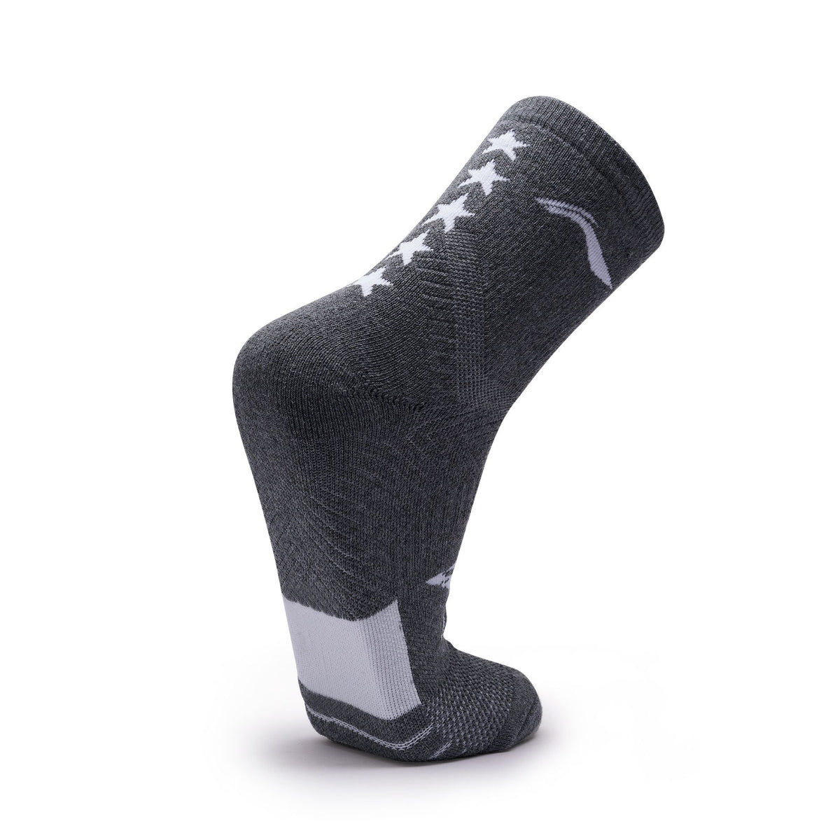 Li-Ning 5 Star Hi-Quarter Sports Socks - Heather Grey by Li-Ning - alternate view 2 - TopCricketStore