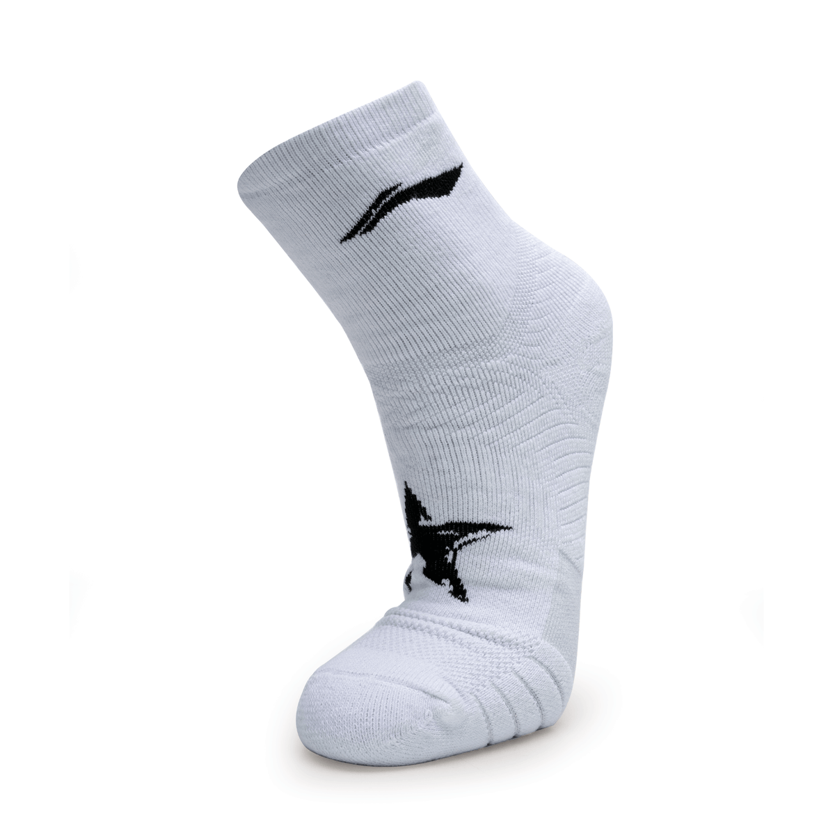 Li-Ning 5 Star Hi-Quarter Sports Socks - White / Black by Li-Ning - alternate view 3 - TopCricketStore