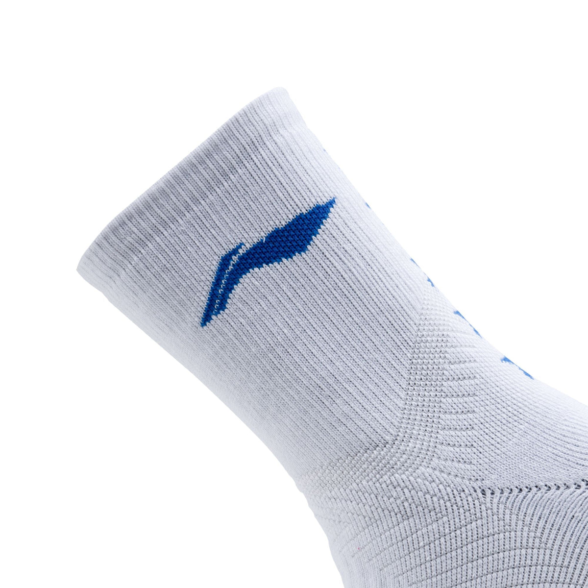 Li-Ning 5 Star Hi-Quarter Sports Socks - White / Blue by Li-Ning - alternate view 2 - TopCricketStore