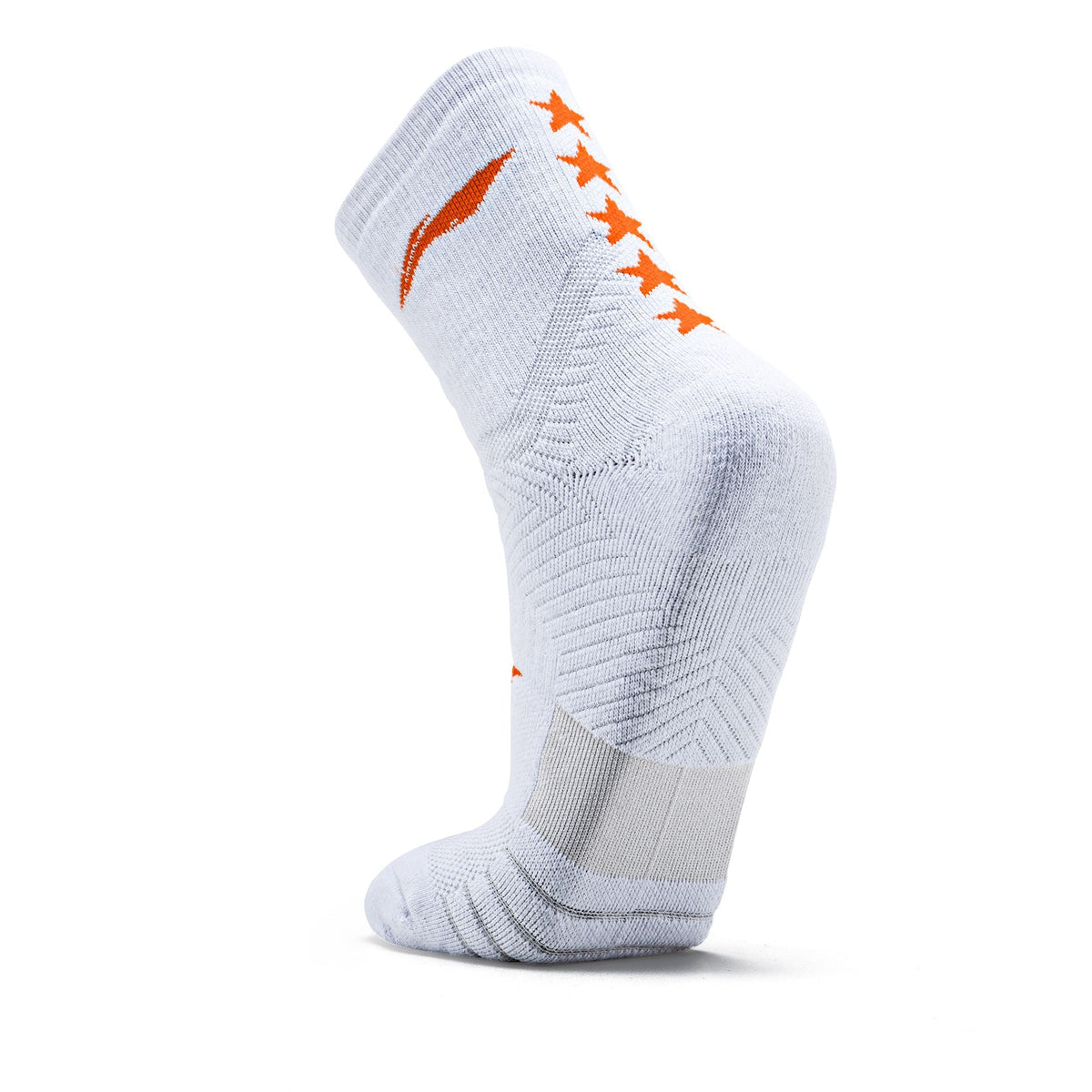 Li-Ning 5 Star Hi-Quarter Sports Socks - White / Neon Orange by Li-Ning - TopCricketStore