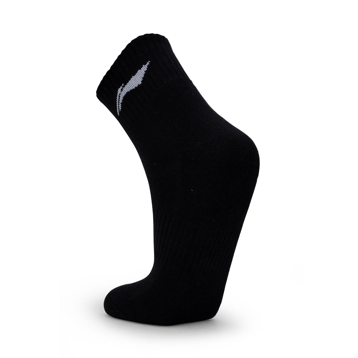 Li-Ning Cushioned Quarter Sports Socks - Black (3 Pairs) by Li-Ning - alternate view 2 - TopCricketStore