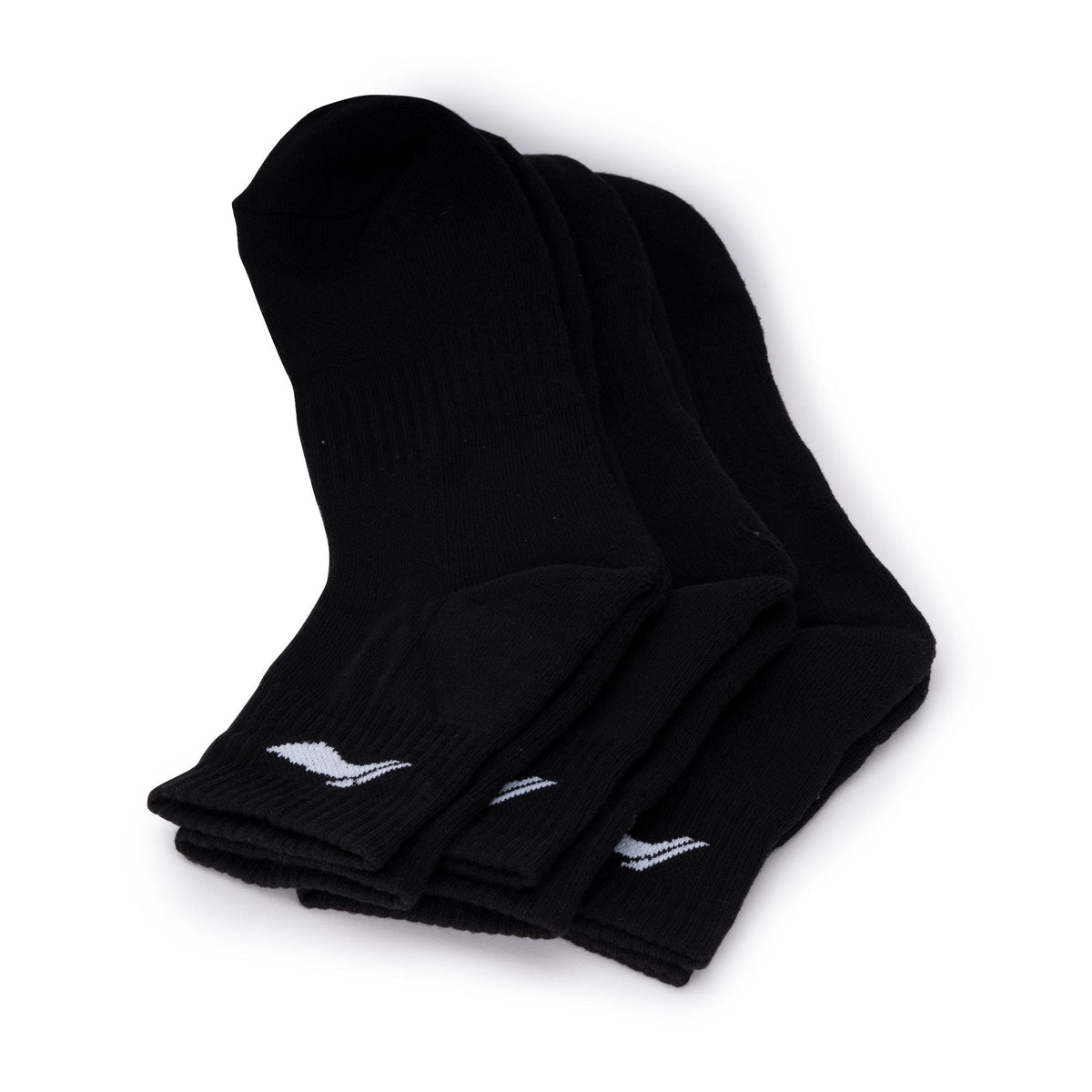 Li-Ning Cushioned Quarter Sports Socks - Black (3 Pairs) by Li-Ning - alternate view 6 - TopCricketStore