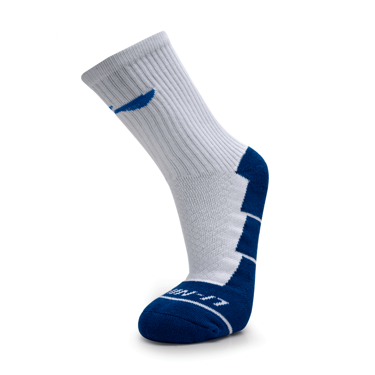 Li-Ning Step Hi-Quarter Sports Socks - White / Blue by Li-Ning - alternate view 3 - TopCricketStore