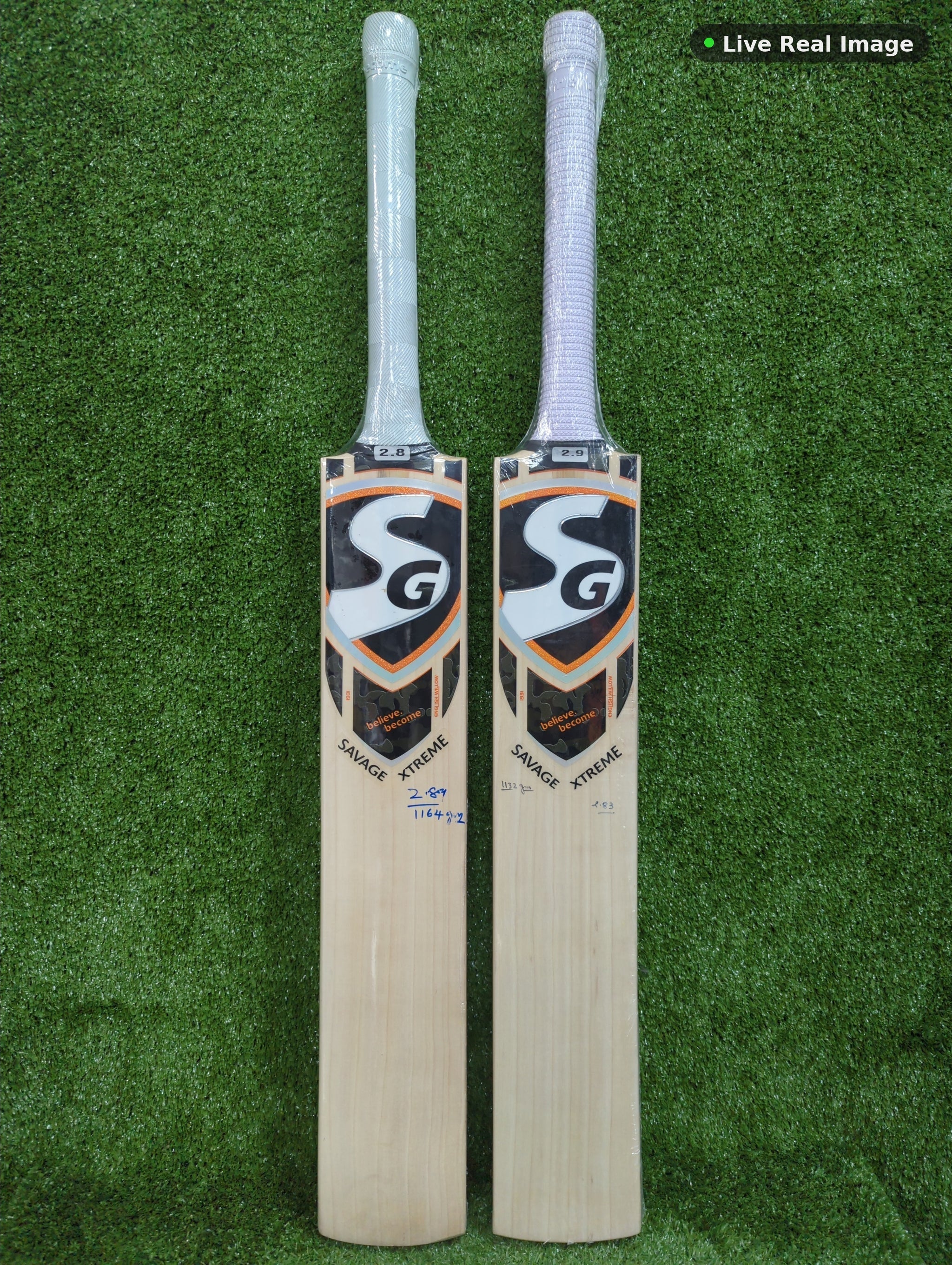 SG Savage Xtreme English Willow Cricket Bat (Hardi — Live Real Image