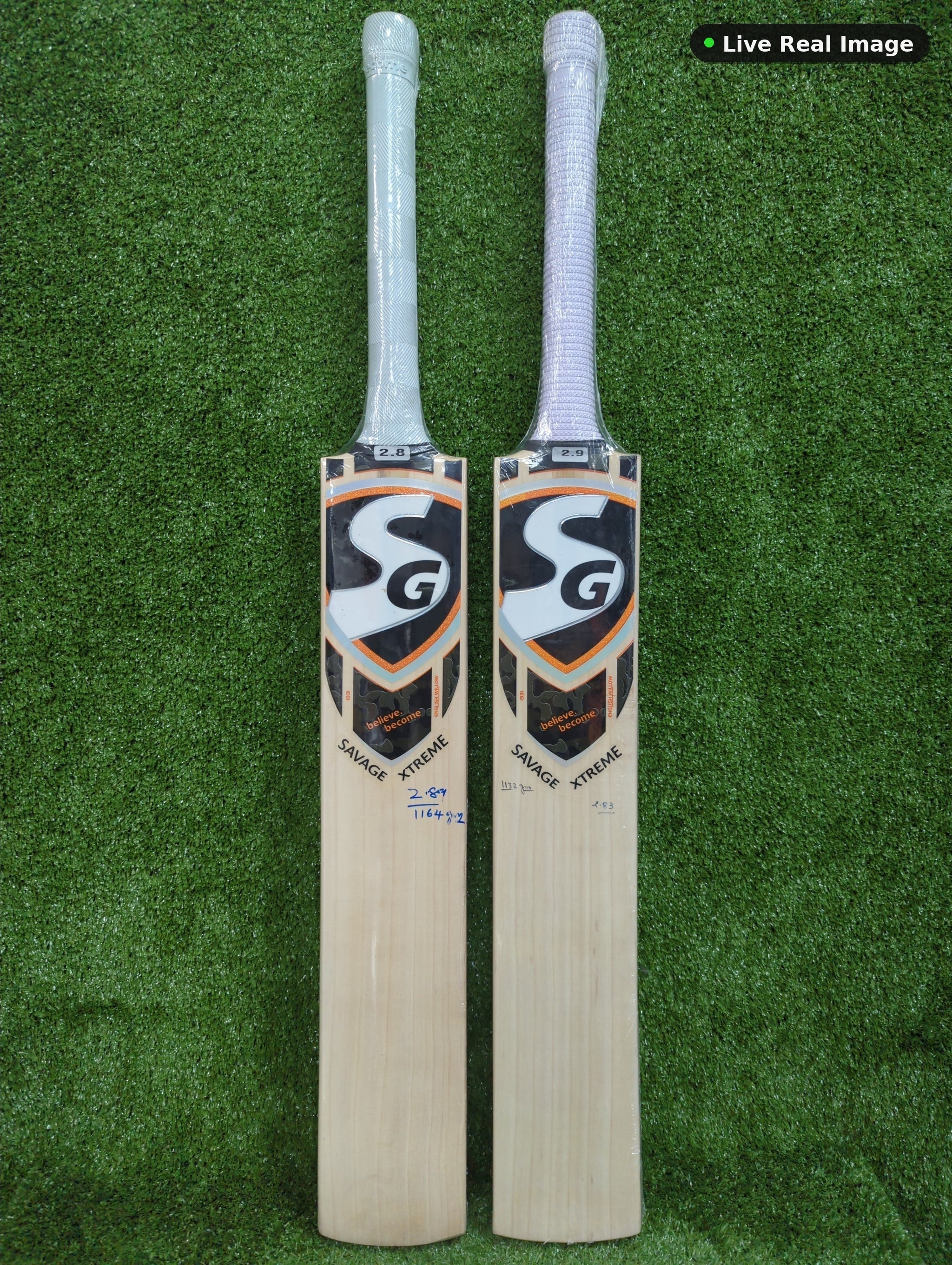 SG Savage Xtreme English Willow Cricket Bat (Hardi — Live Real Image