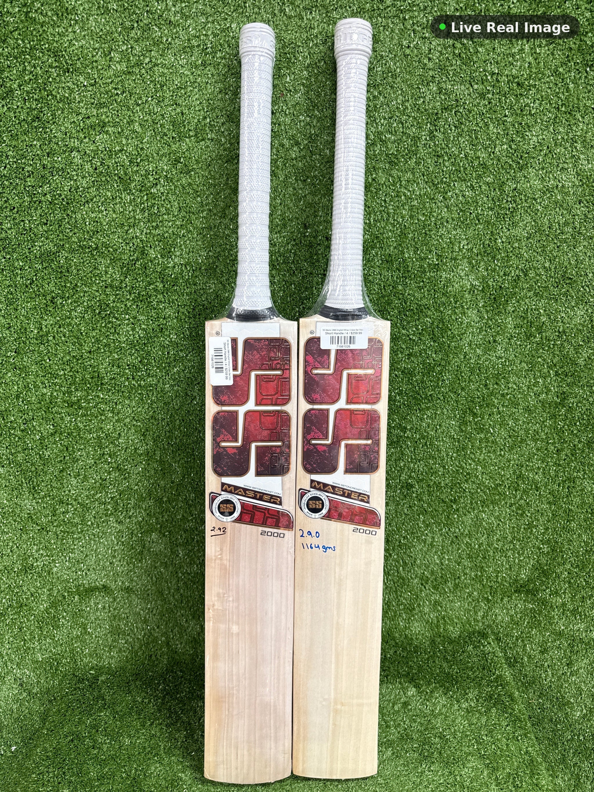 SS Master 2000 English Willow Cricket Bat Short Ha — Live Real Image