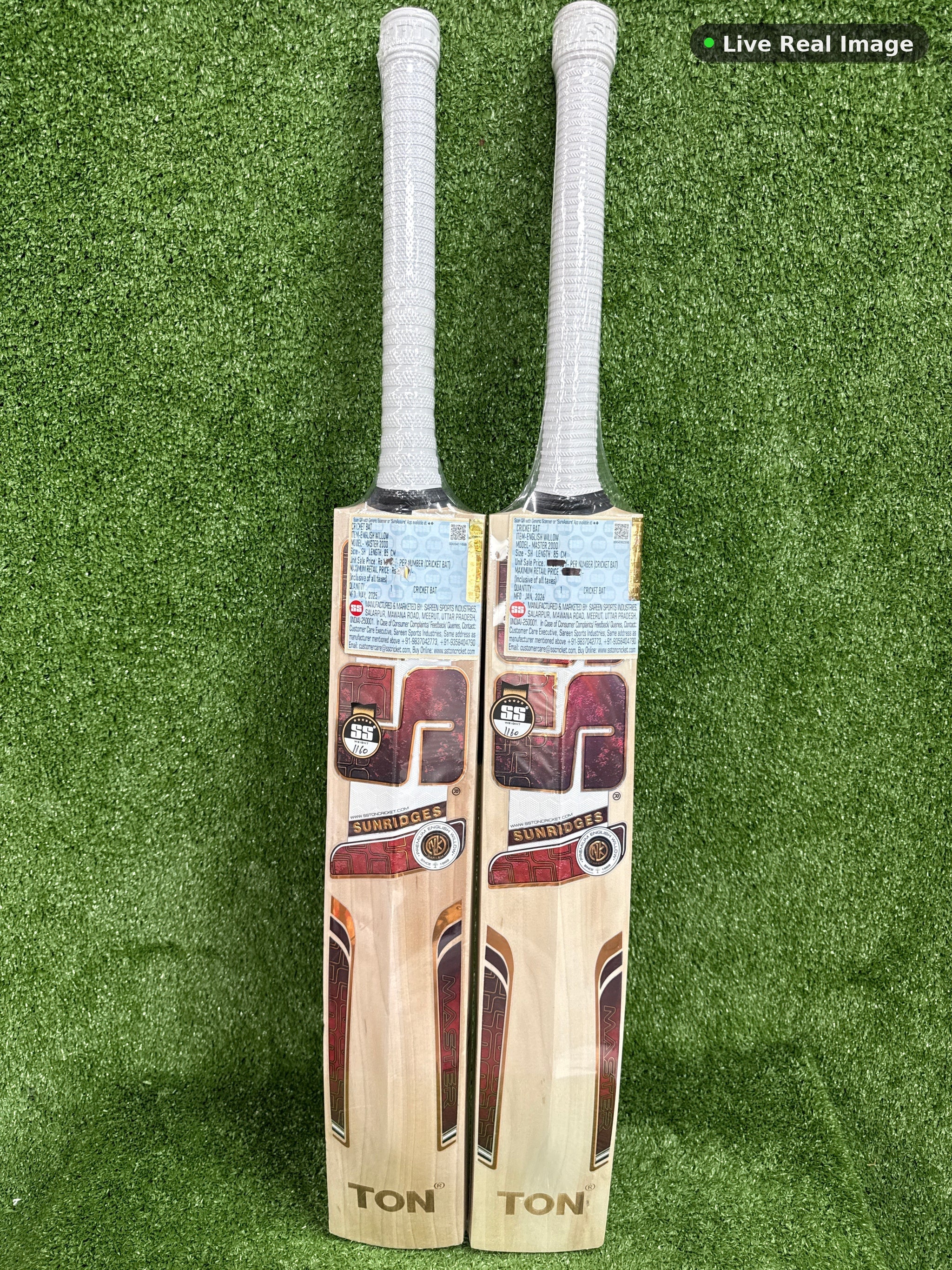 SS Master 2000 English Willow Cricket Bat Short Ha — Live Real Image