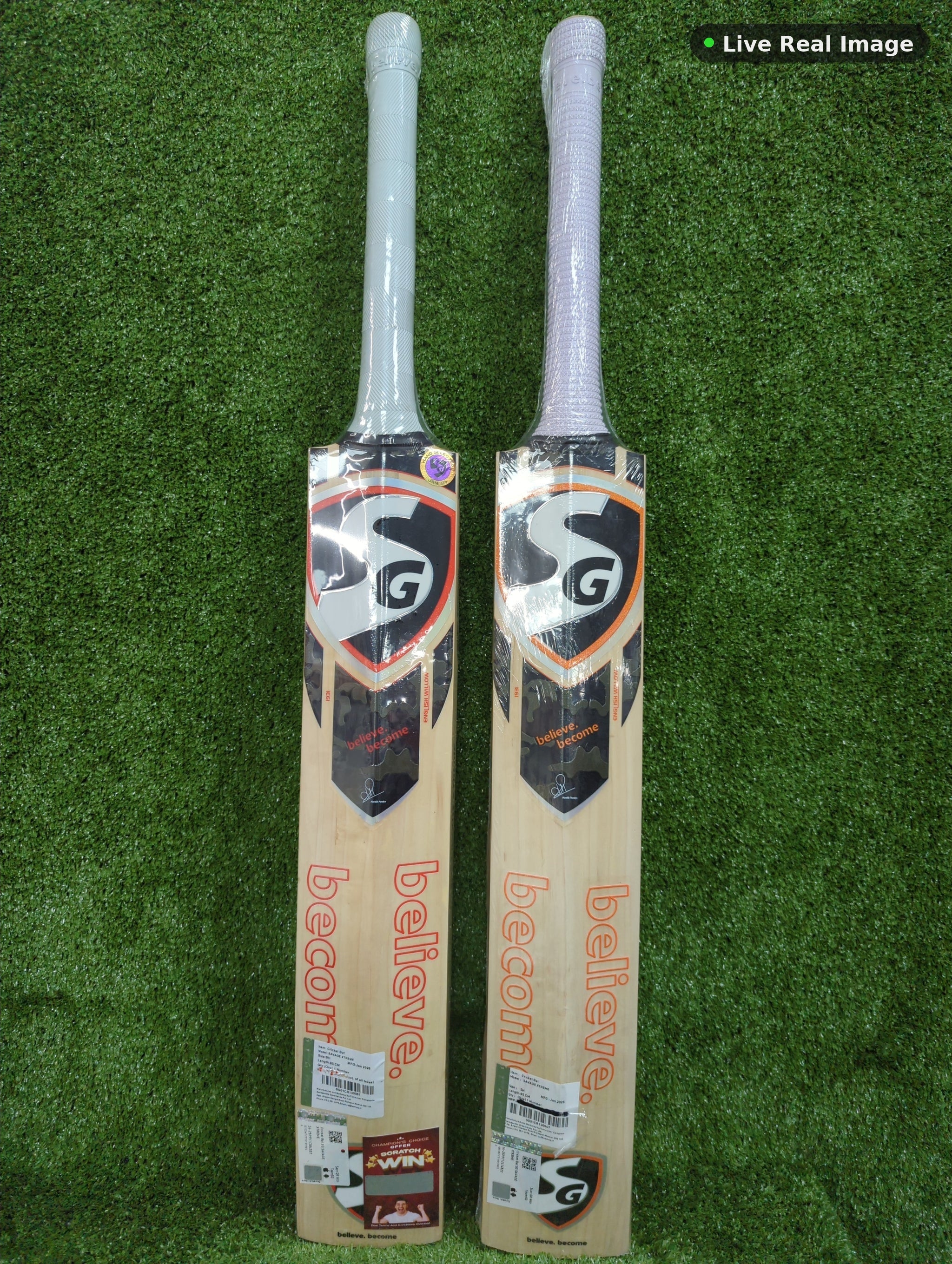 SG Savage Xtreme English Willow Cricket Bat (Hardi — Live Real Image
