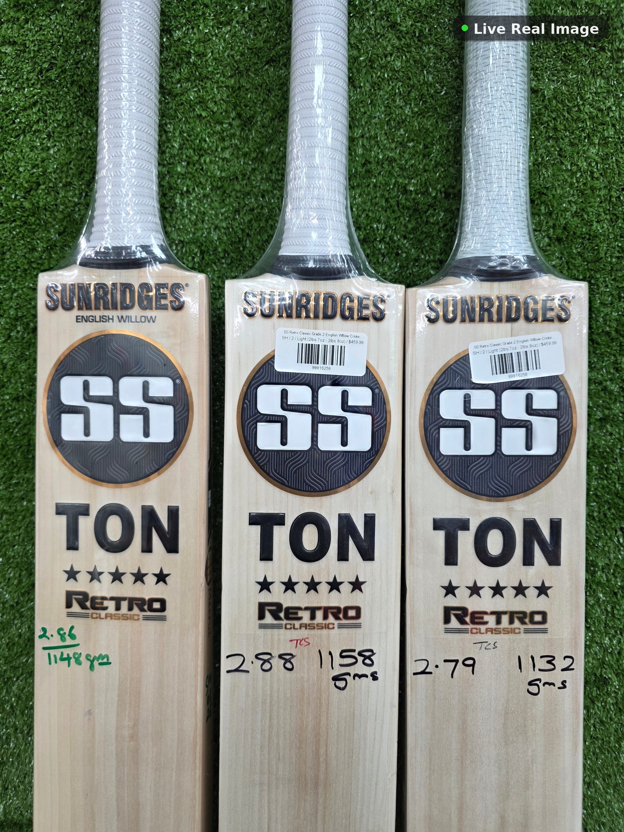 SS Retro Classic Grade 2 English Willow Cricket Ba — Live Real Image