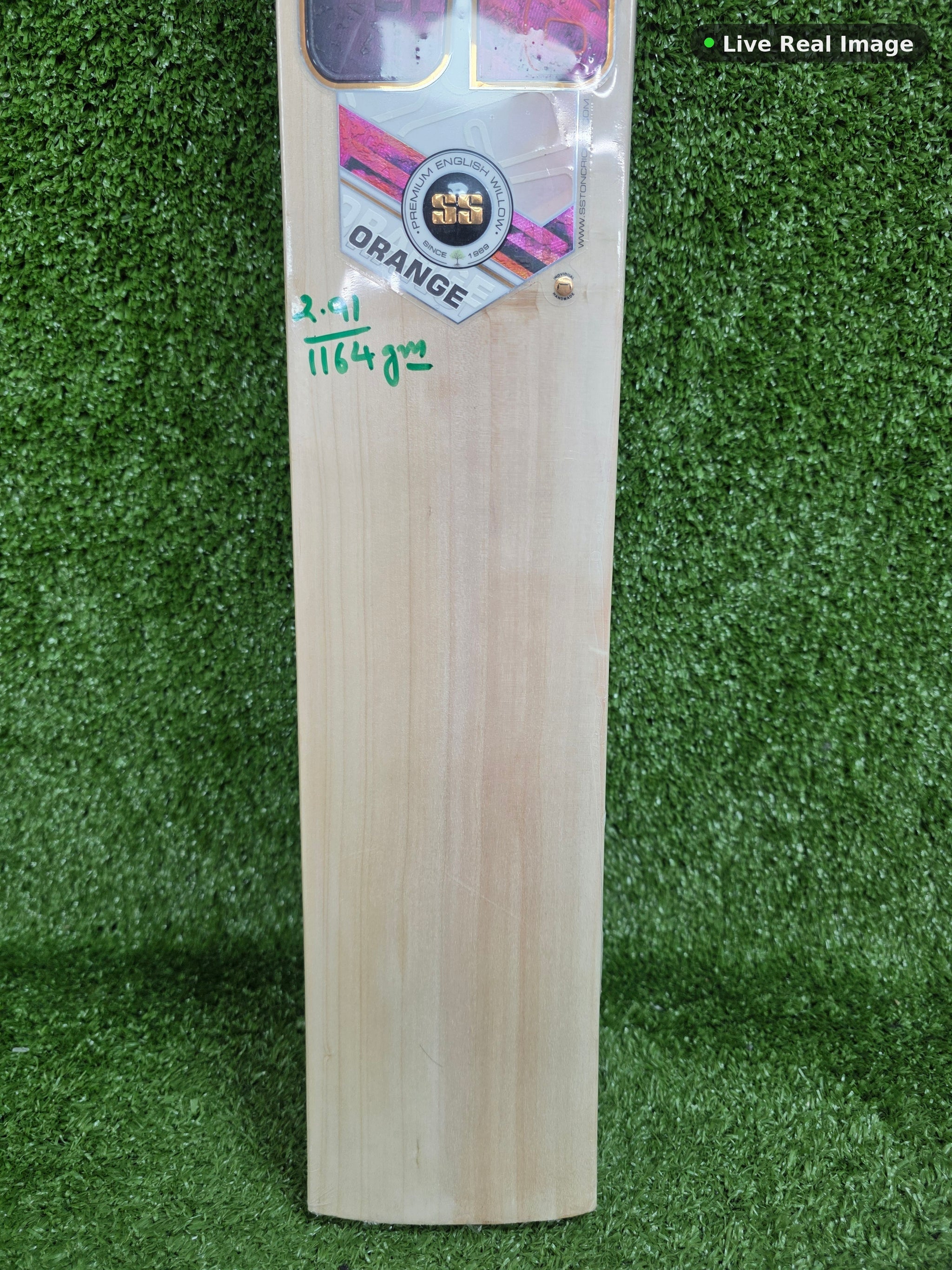 SS Orange English Willow Cricket Bat — Live Real Image
