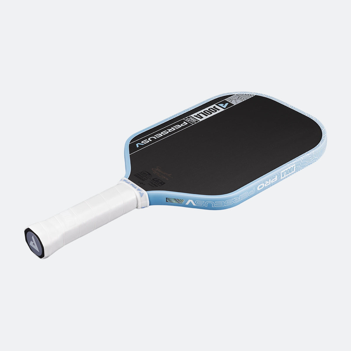 JOOLA Perseus Pro V pickleball paddle back view, Simone Jardim Breeze Blue colorway
