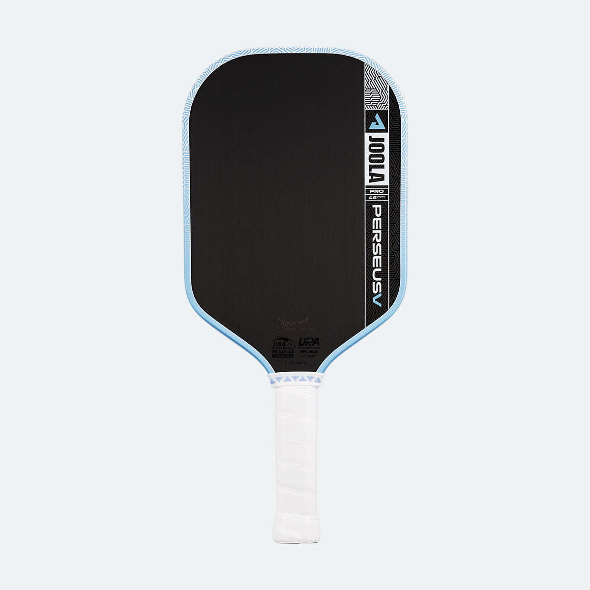 JOOLA Perseus Pro V pickleball paddle full front view close up, Simone Jardim signature paddle