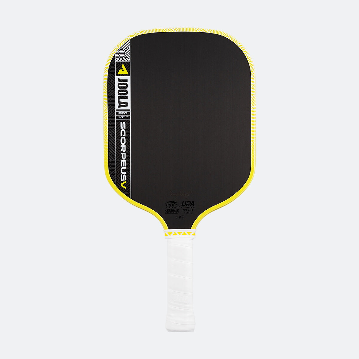 JOOLA Scorpeus Pro V widebody pickleball paddle in JOOLA Yellow, front view