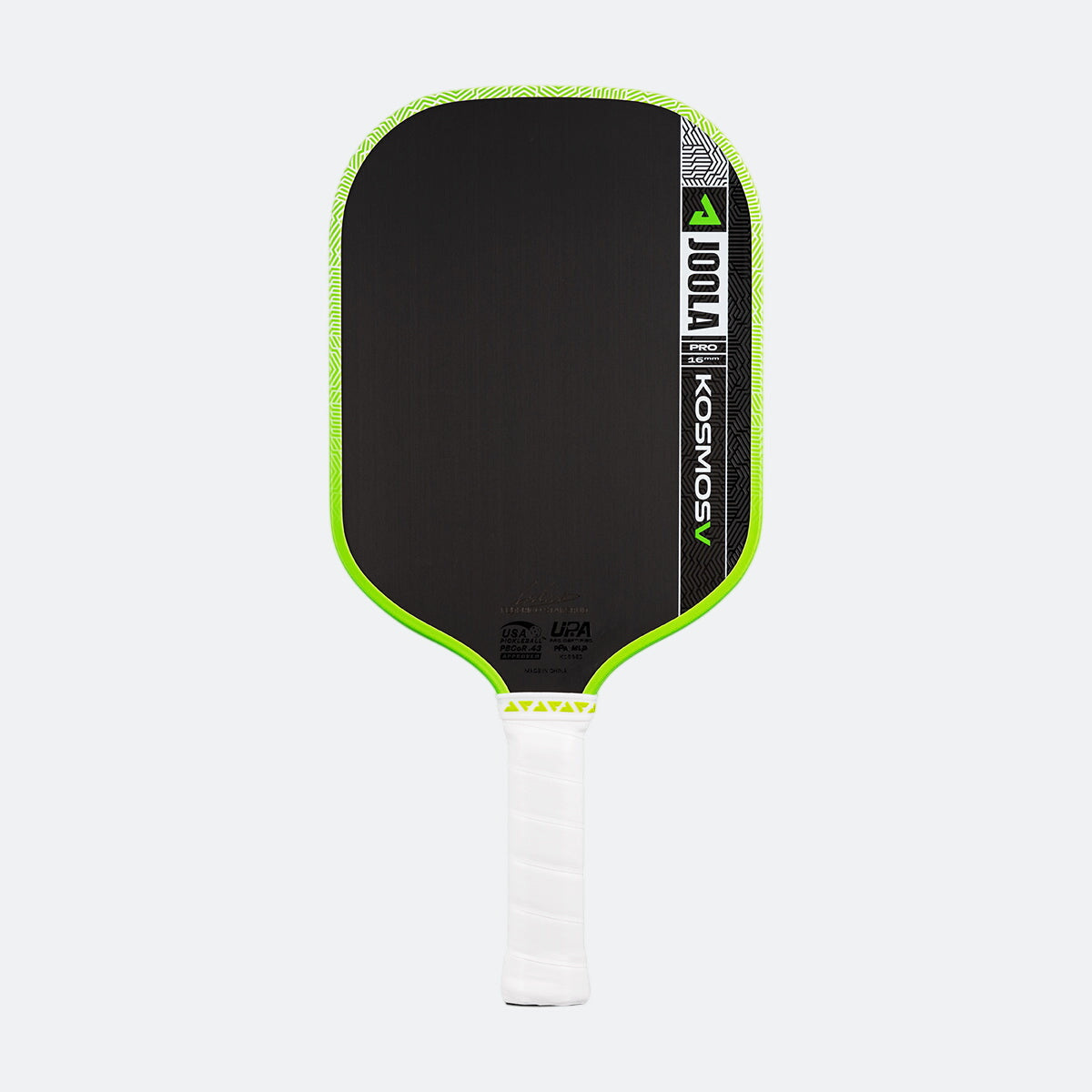 JOOLA Kosmos Pro V 16mm hybrid pickleball paddle in Surge Green, front view