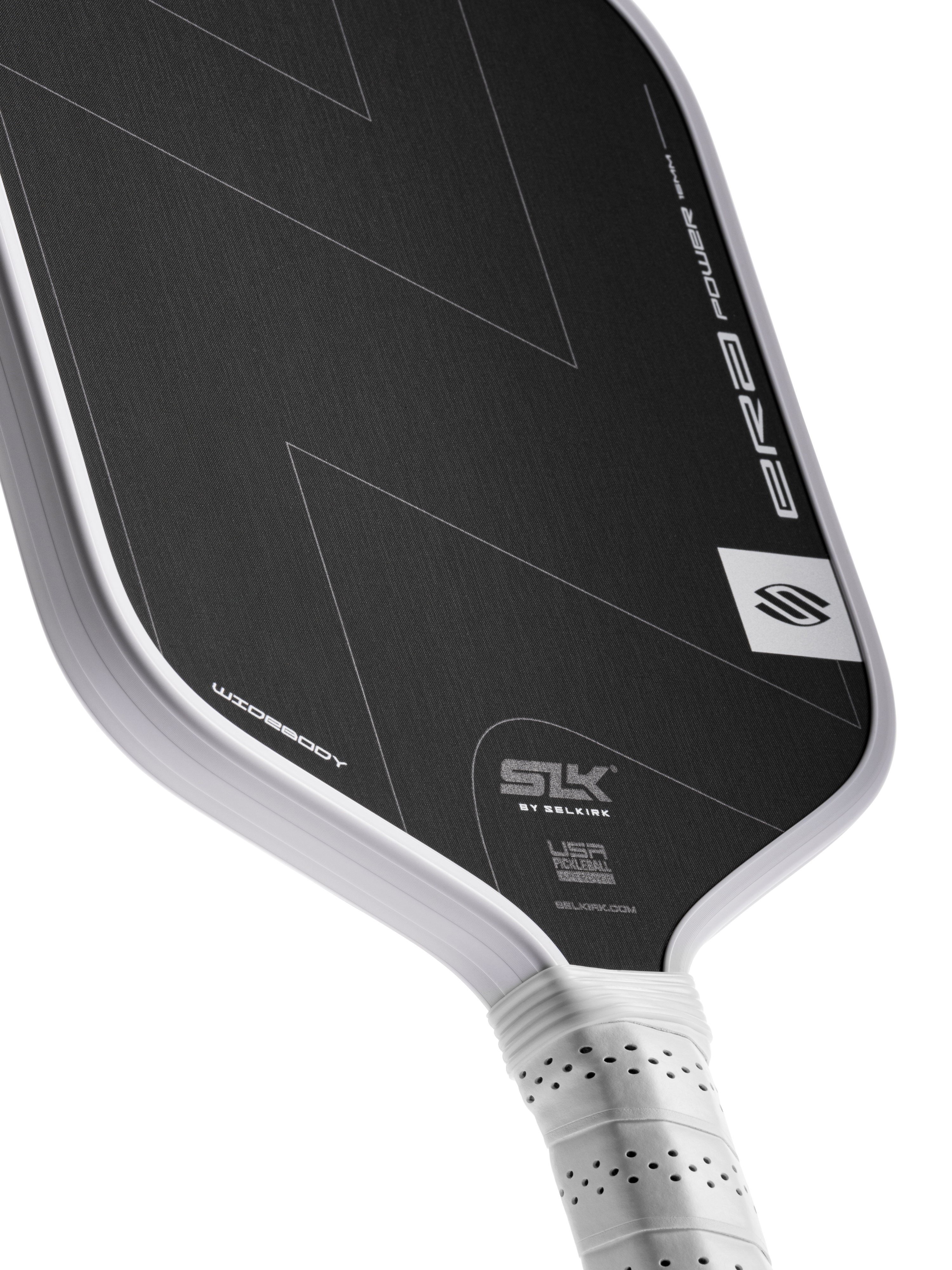 Close up of the T700 raw carbon face and Raw Spin Technology texture on the SLK ERA Power
