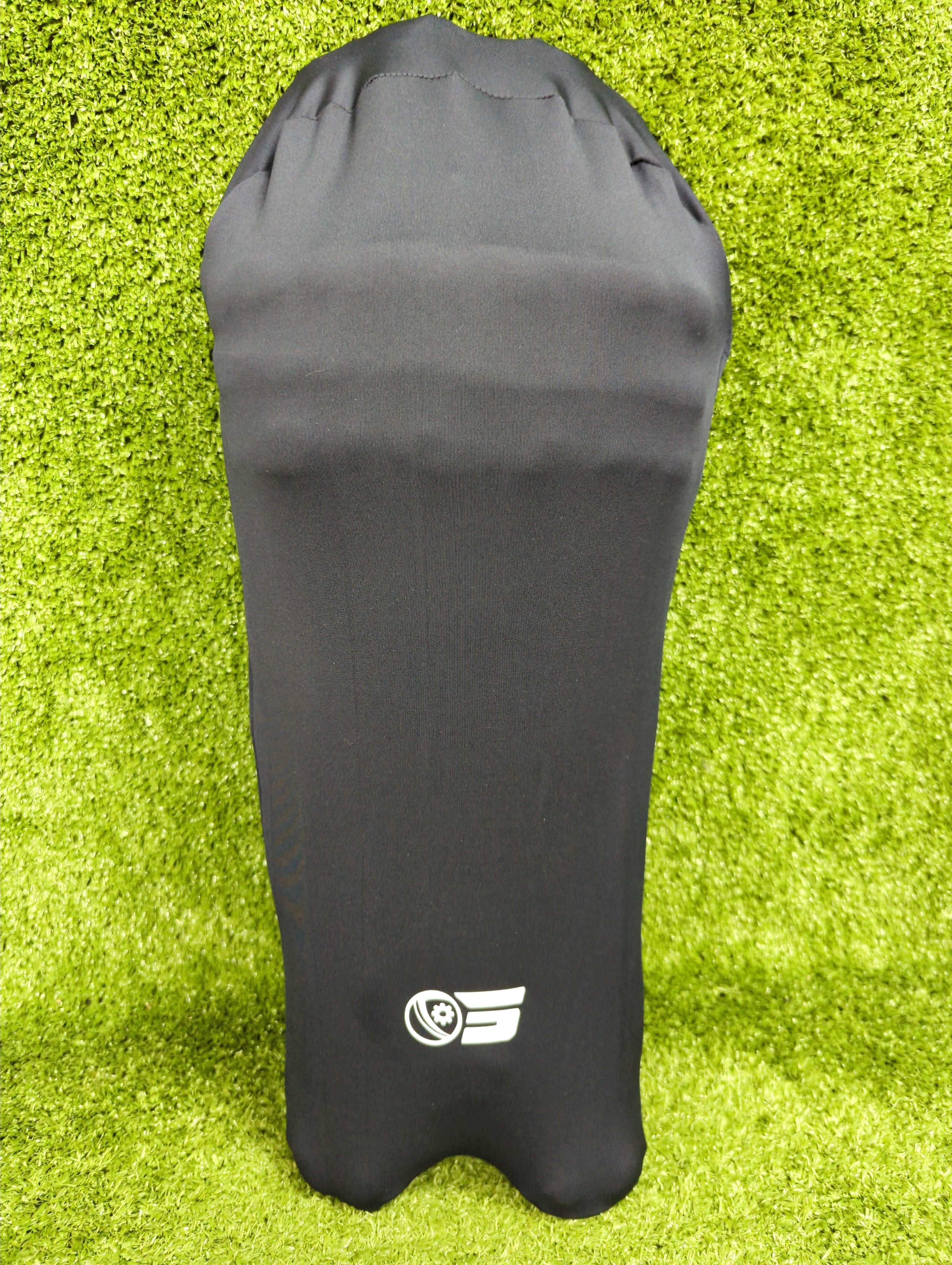 Full front view of Raydn Junior Cricket Batting Clads in navy blue, showing the smooth fabric finish.