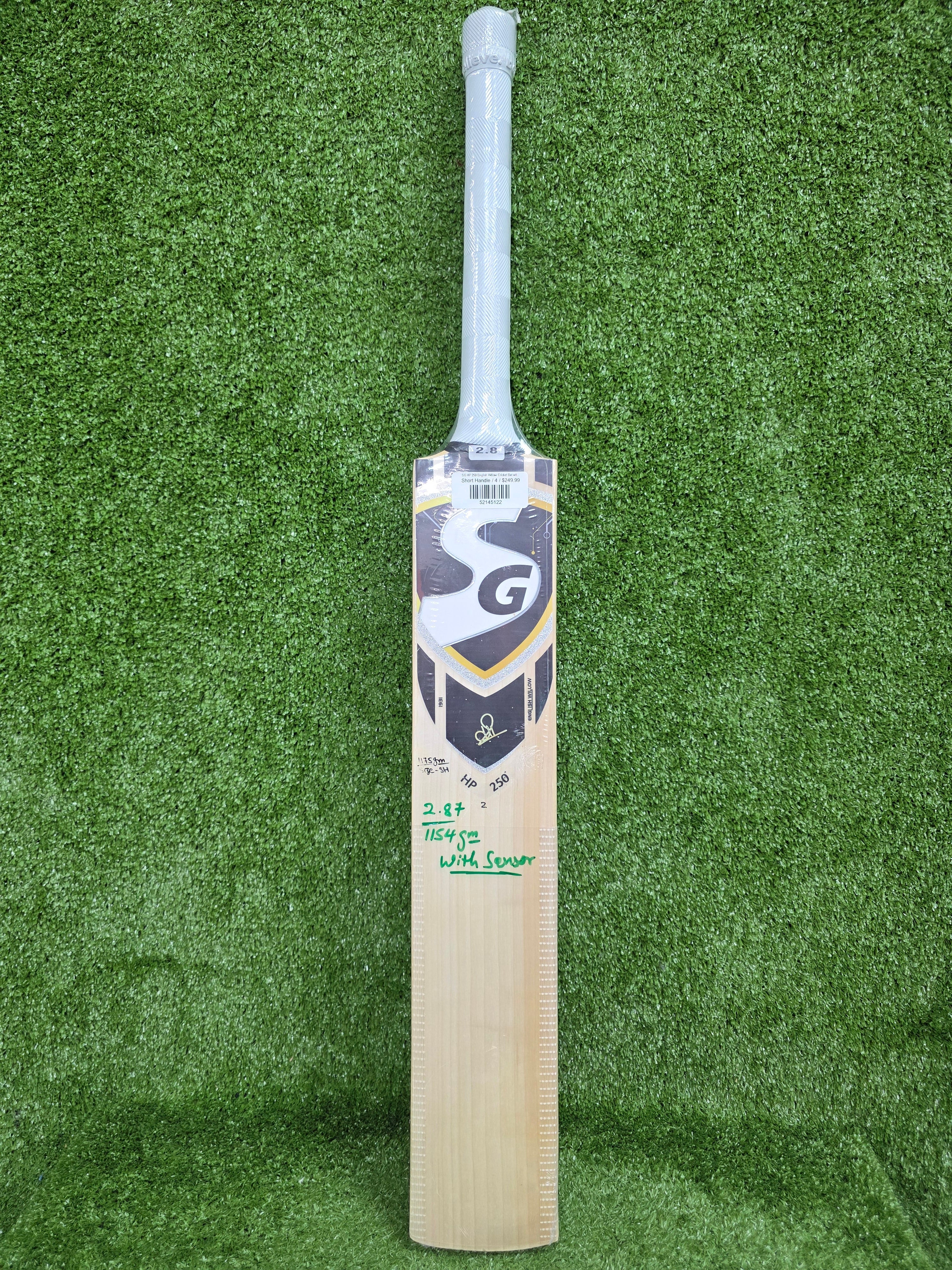 SG HP 250 English Willow Cricket Bat with STR8Bat Sensor