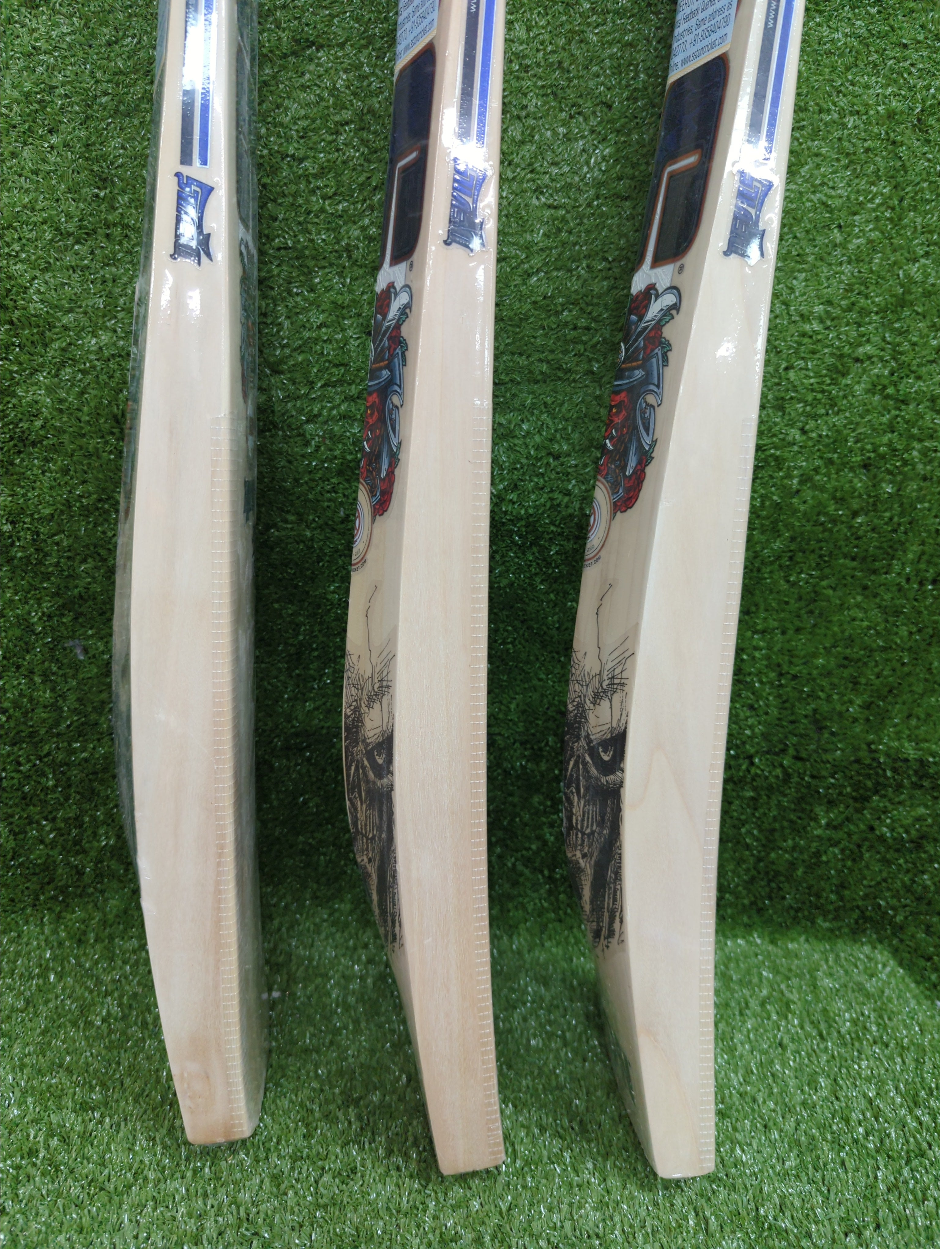 SS Devils Dark Blue Super Premium Kashmir Willow Cricket Bat by SS - side view - TopCricketStore