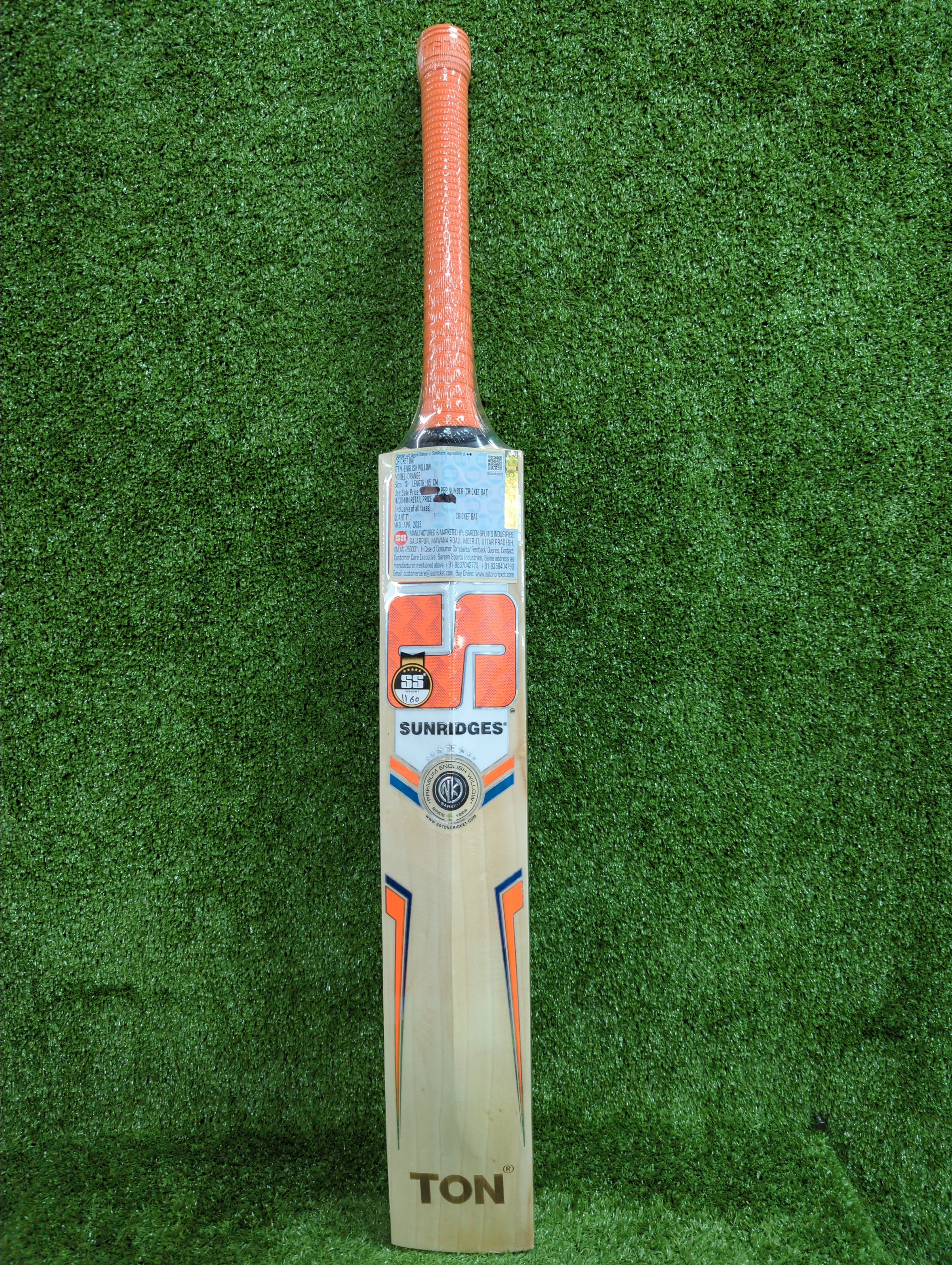 SS Orange Long Blade English Willow Cricket Bat