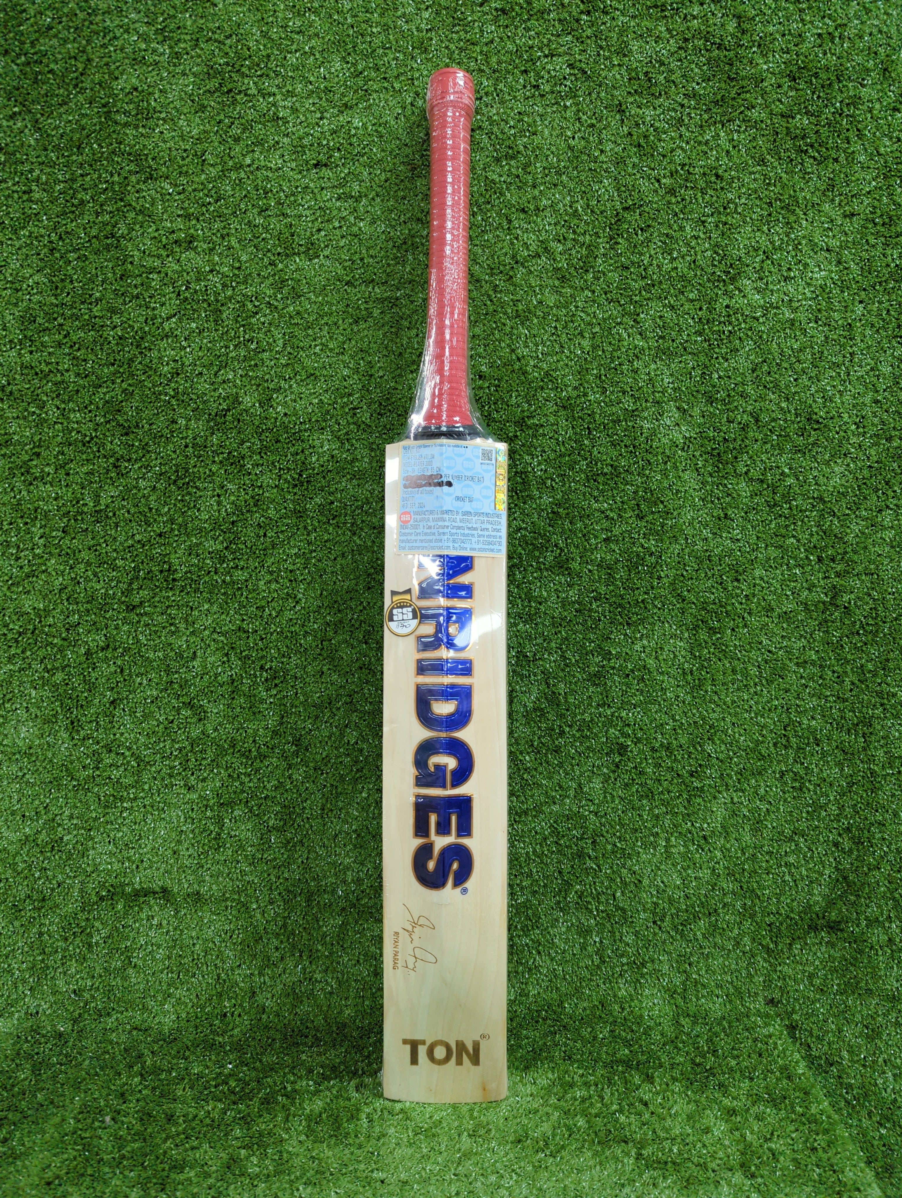 SS Player 3000 English Willow Cricket Bat (Blue Sticker) - Riyan Parag