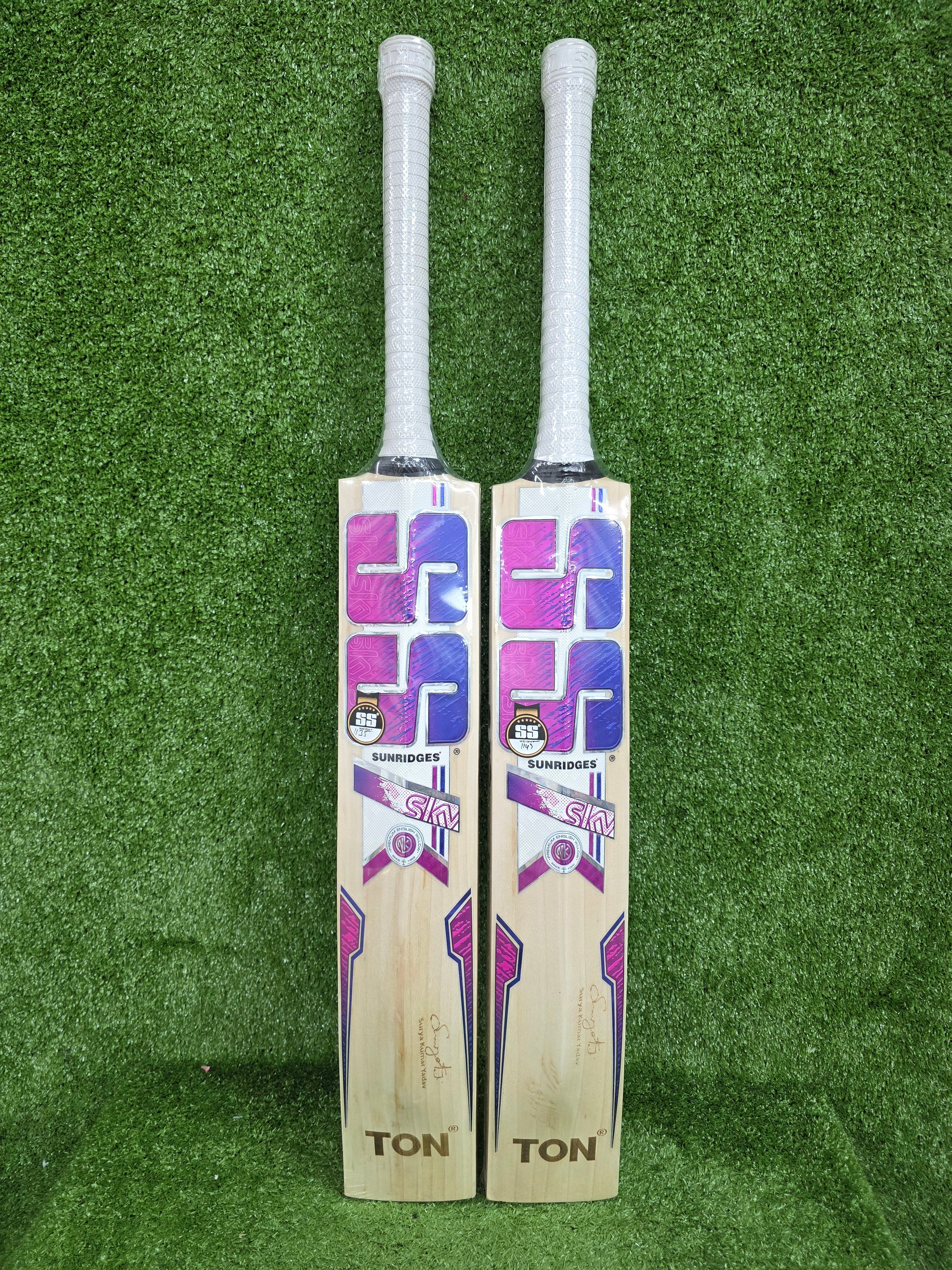 SS Sky Blaster English Willow Cricket Bat - Pink Sticker SS