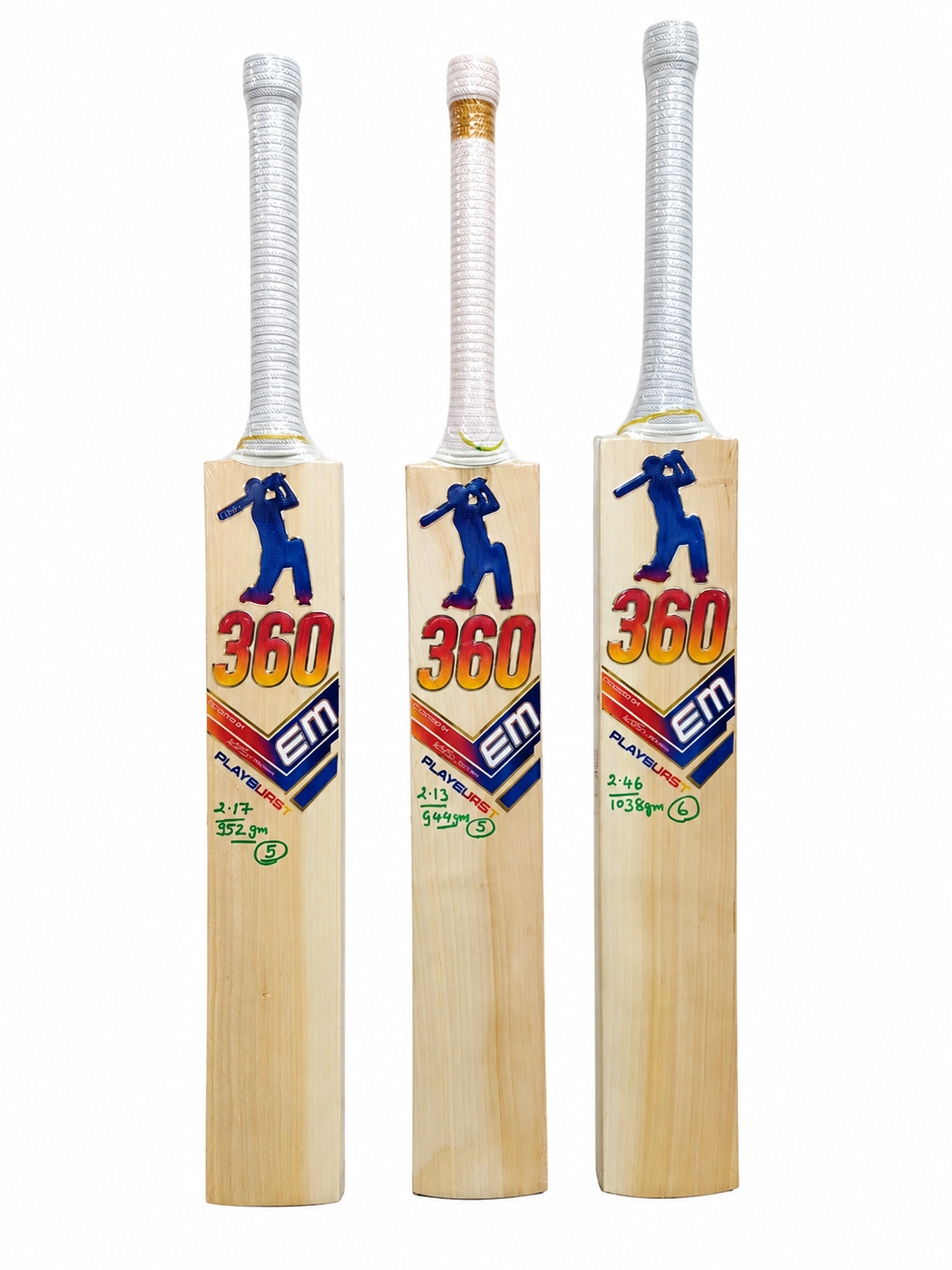 EM 360 Play Burst AB de Villiers Junior / Youth English Willow Cricket Bat EM