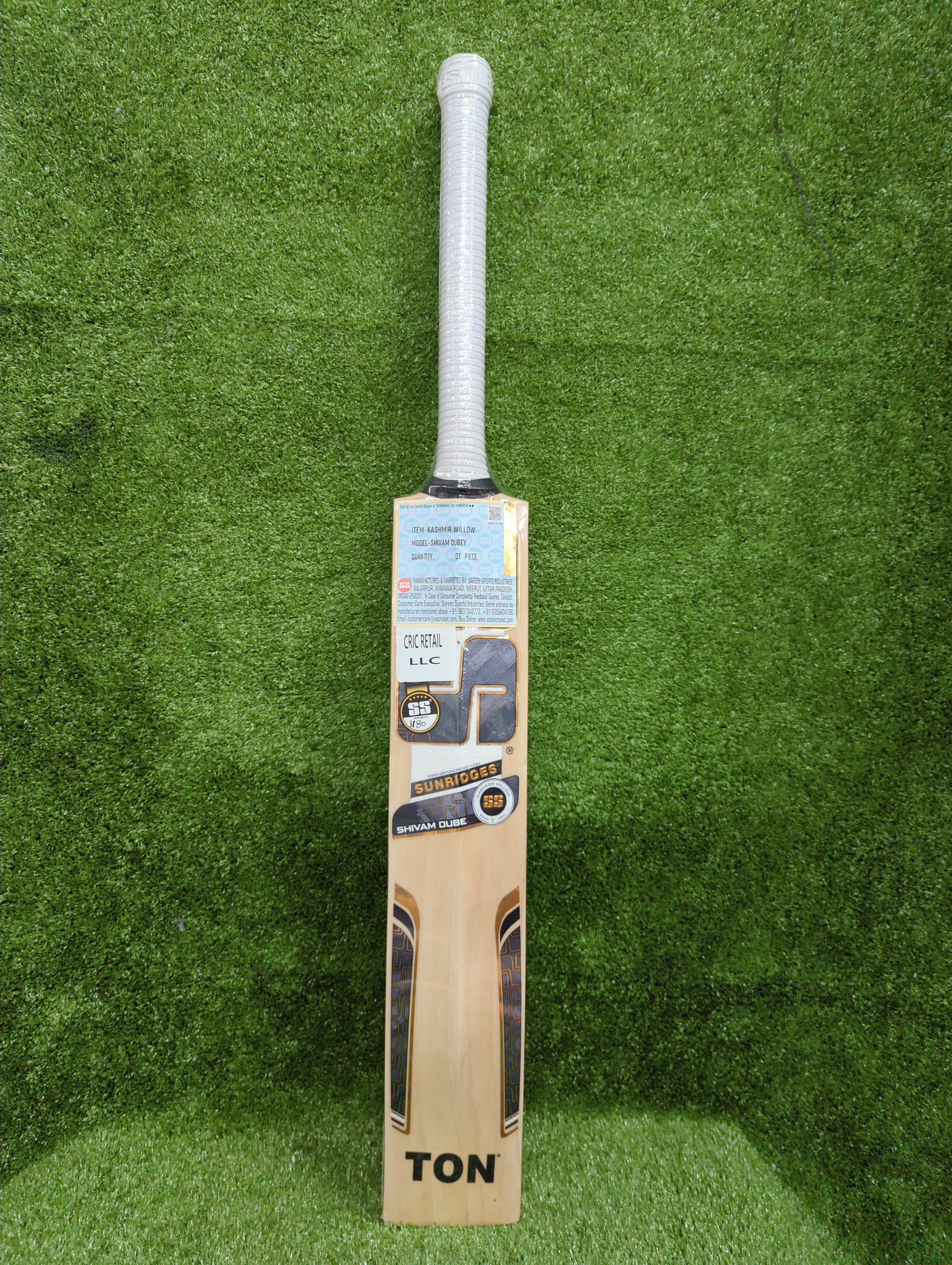 SS Shivam Dube Player Profile Kashmir Willow Cricket Bat (Long Handle) SS