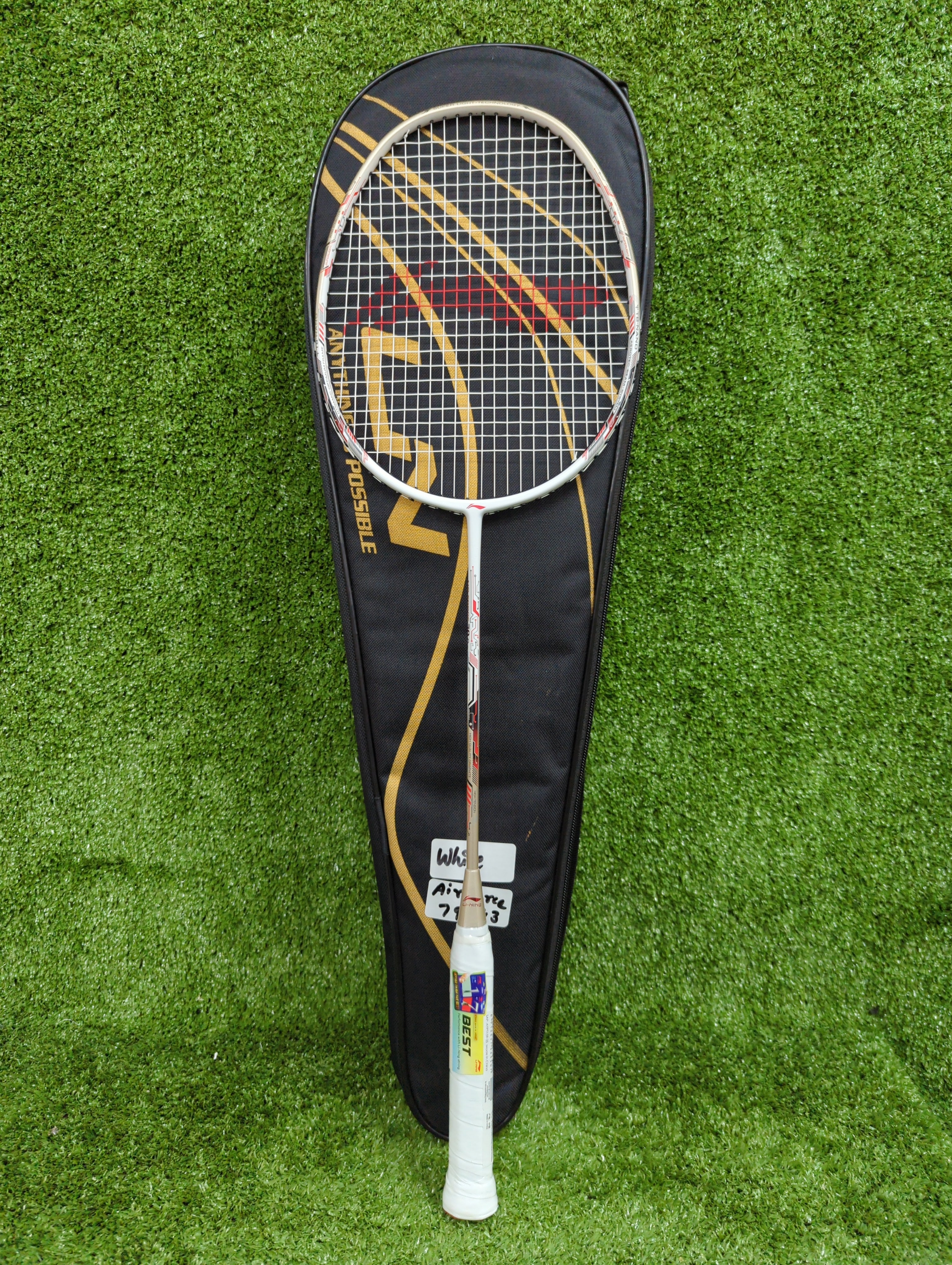 Li-Ning Air-Force 79 Badminton Racket Prestrung (White) - Made in China