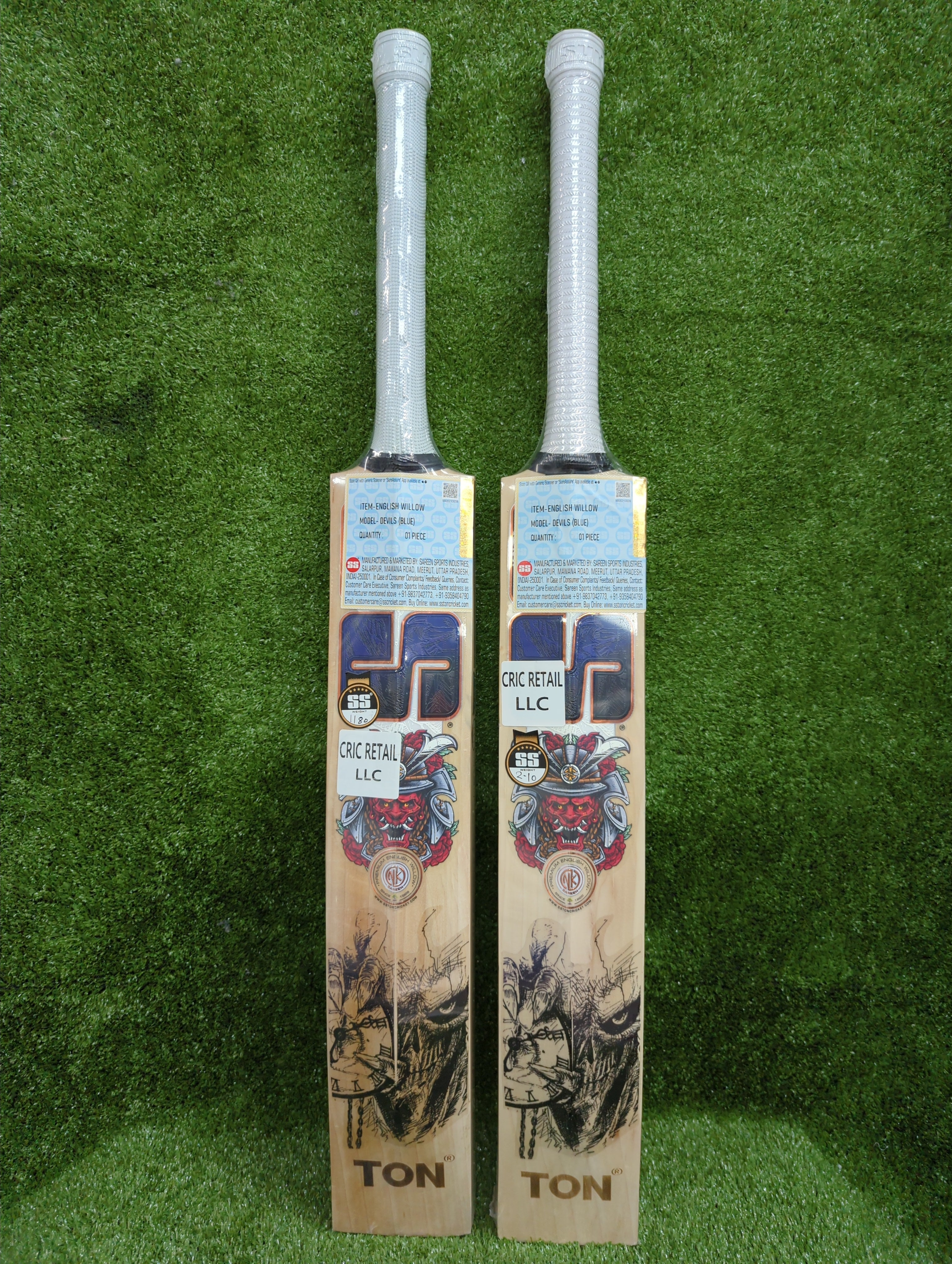 SS Devils Blue English Willow Cricket Bat SS