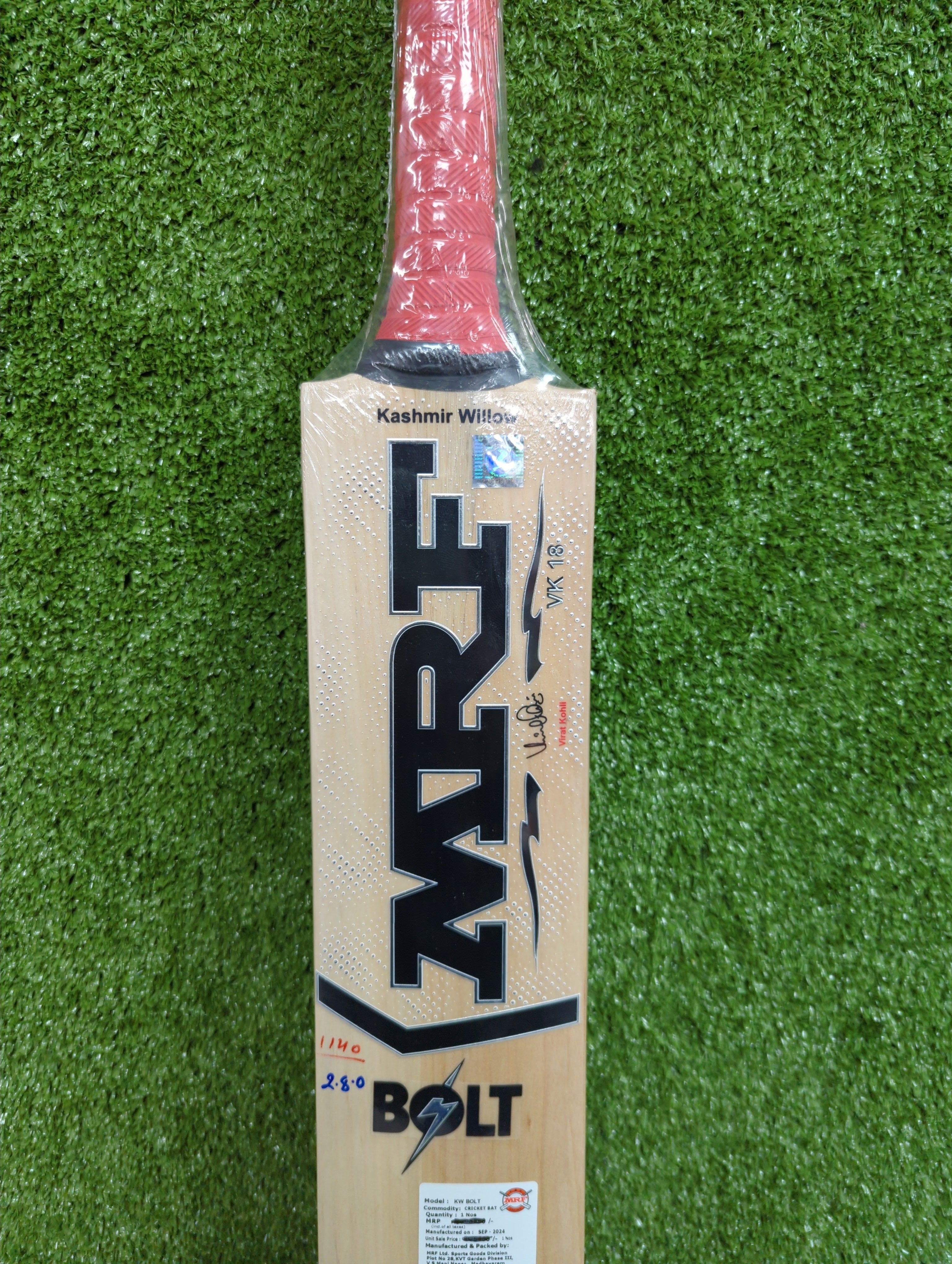 MRF Bolt Kashmir Willow Cricket Bat