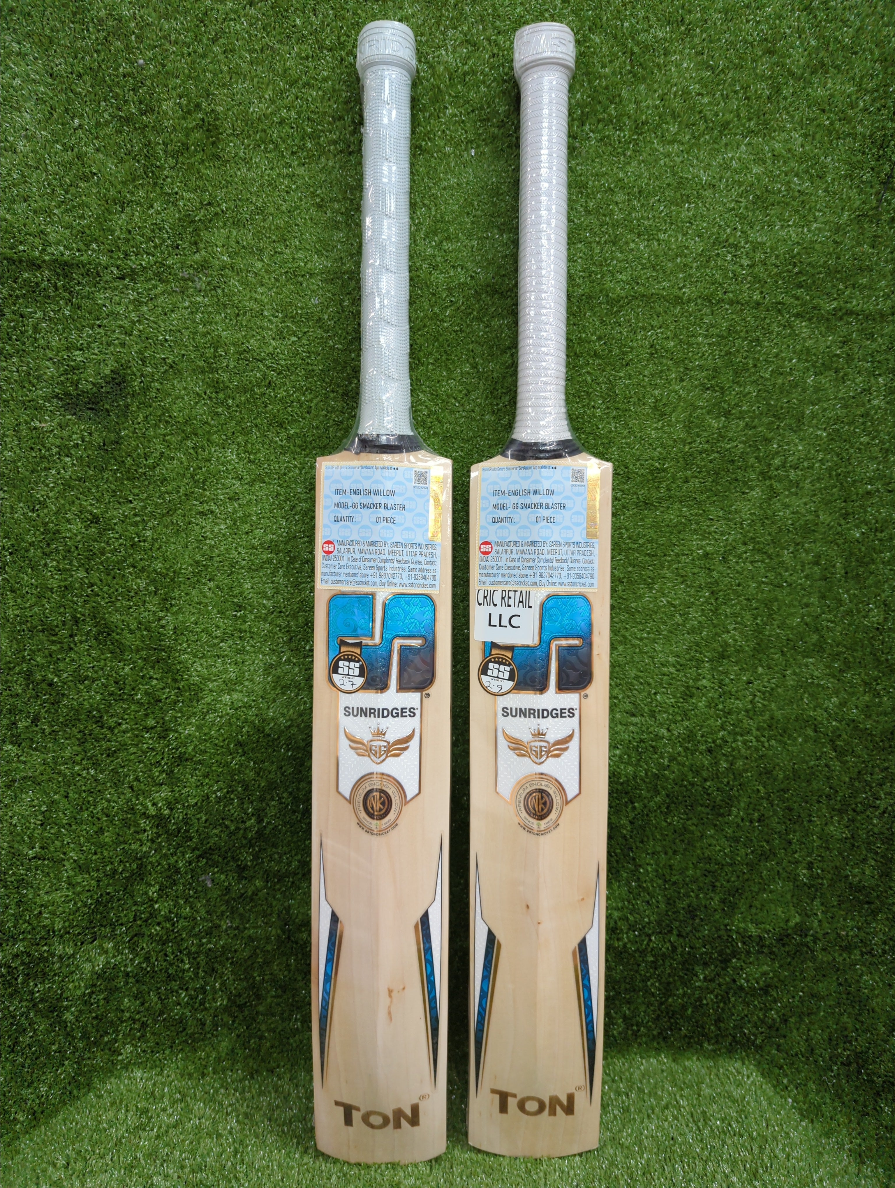SS GG Smacker Blaster English Willow Cricket Bat Short Handle SS