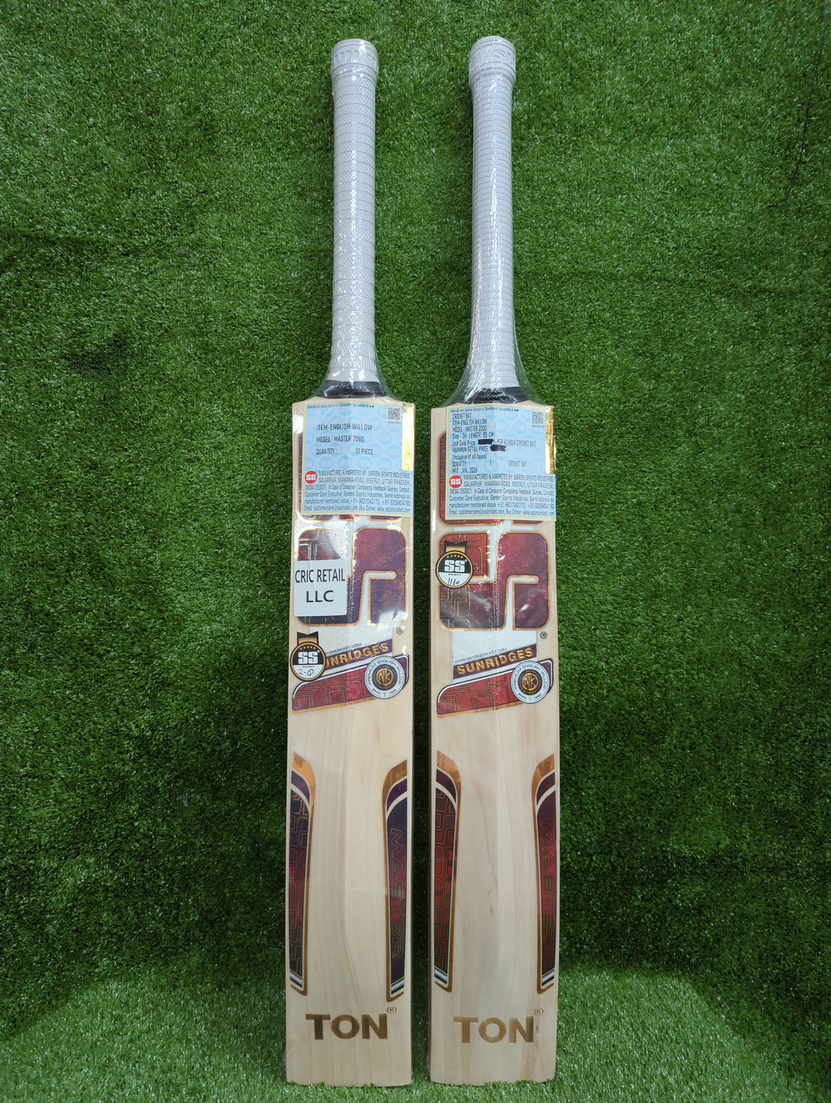 SS Master 2000 English Willow Cricket Bat Short Handle SS