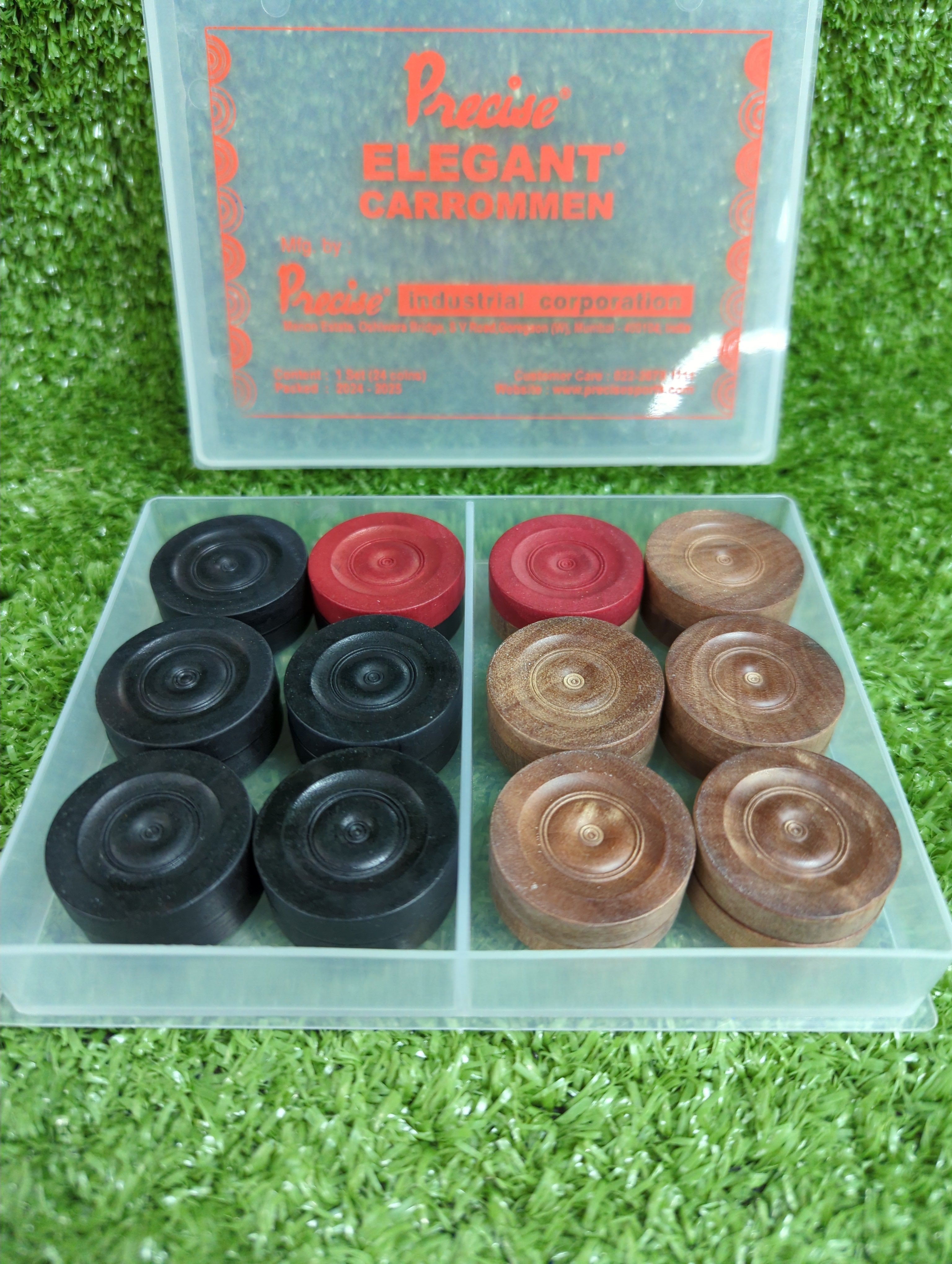 Precise Elegant Carrom Coins Set Plastic Case