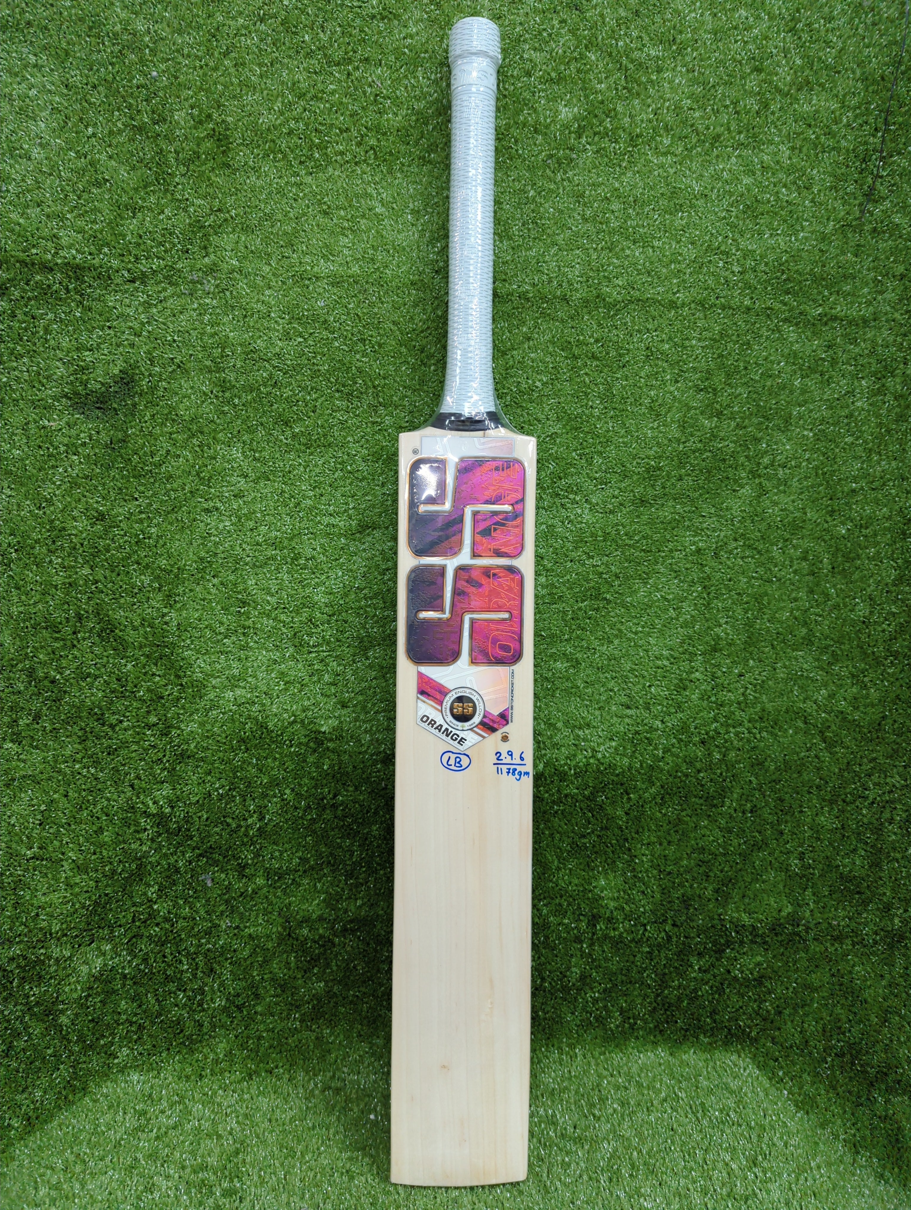 SS Orange Long Blade English Willow Cricket Bat SS