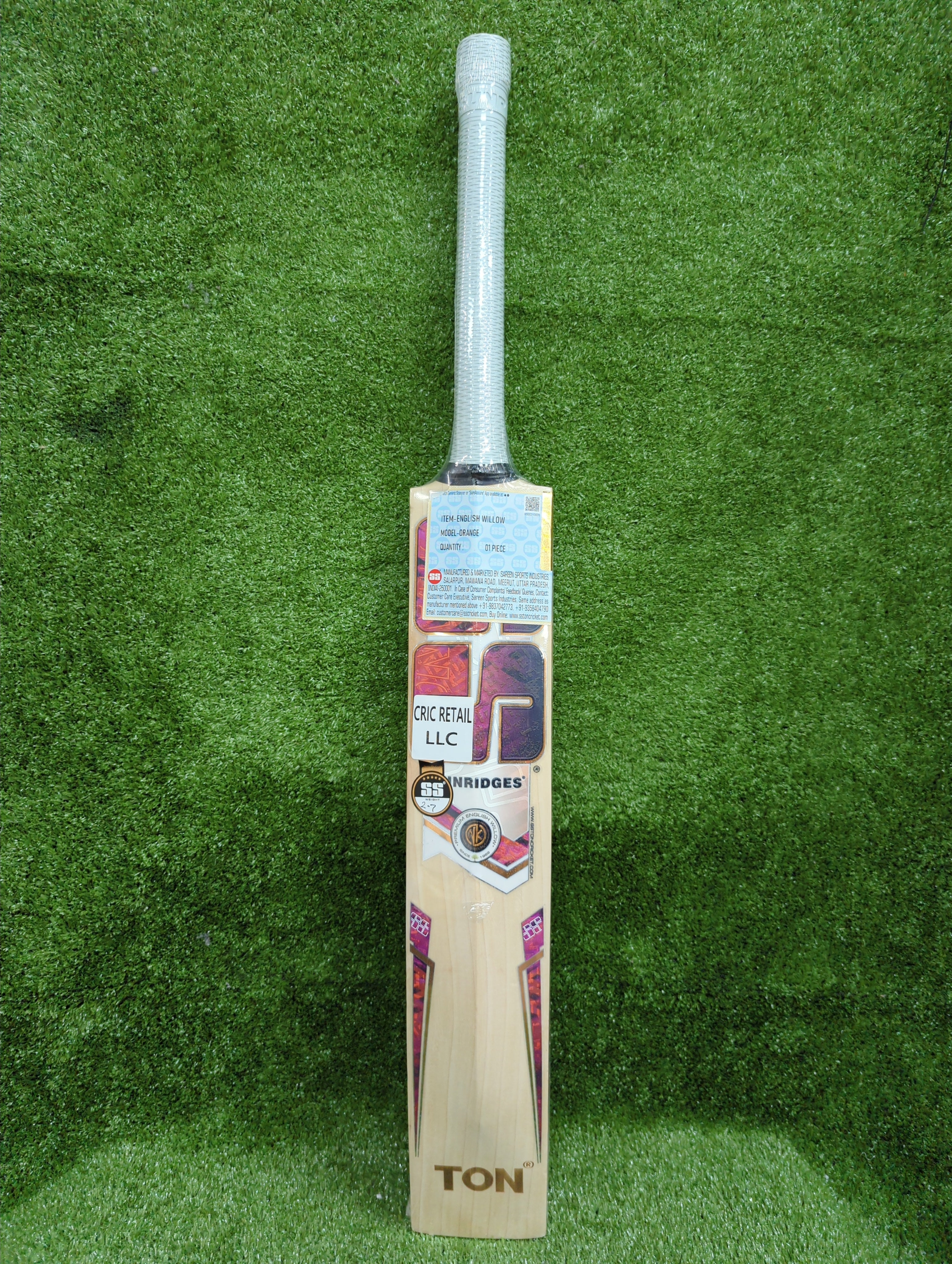 SS Orange English Willow Cricket Bat SS