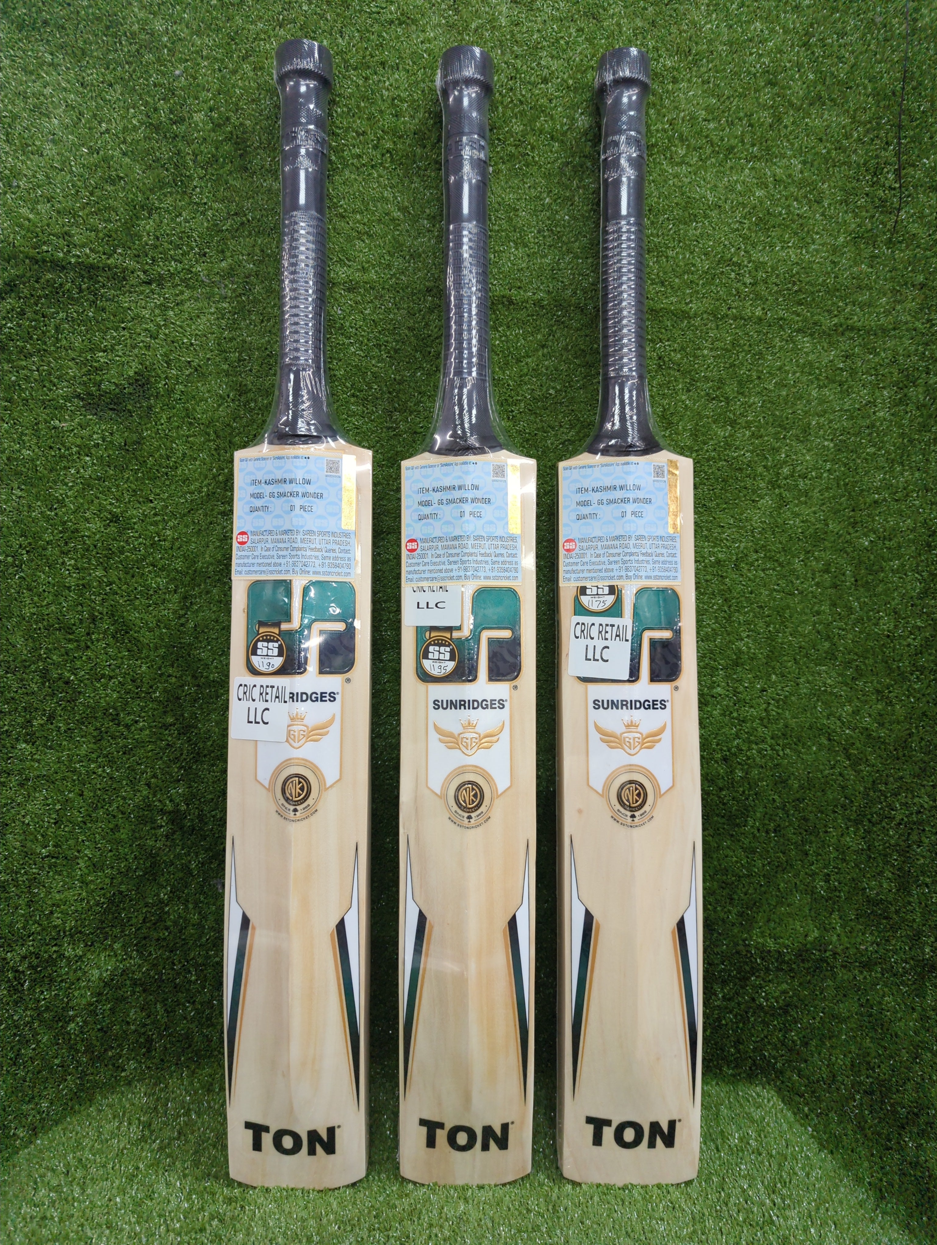 SS GG Smacker Wonder Kashmir Willow Cricket Bat by SS - back view - TopCricketStore