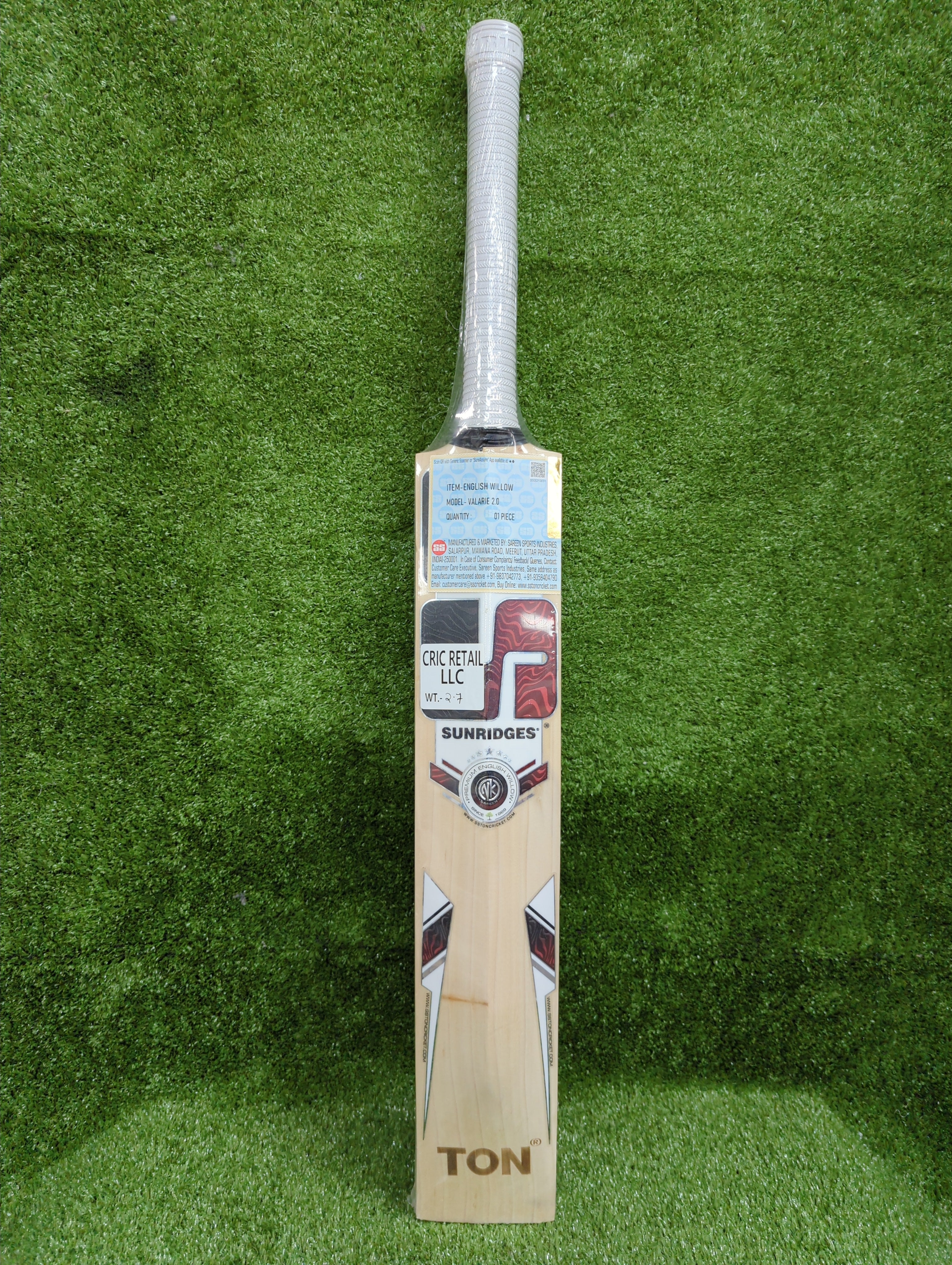 SS Valarie 2.0 English Willow Cricket Bat - Short Handle SS