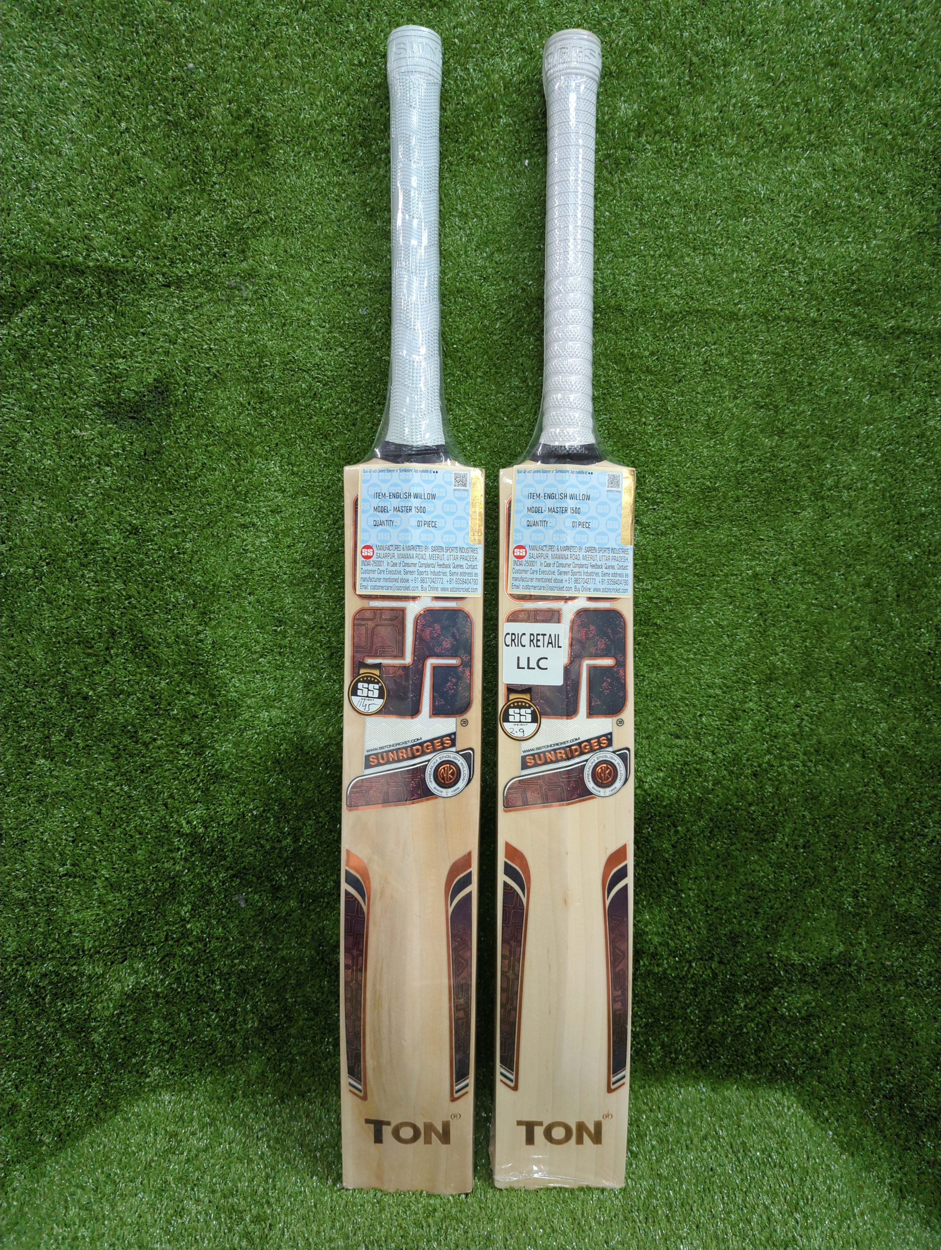 SS Master 1500 English Willow Cricket Bat - Short Handle SS