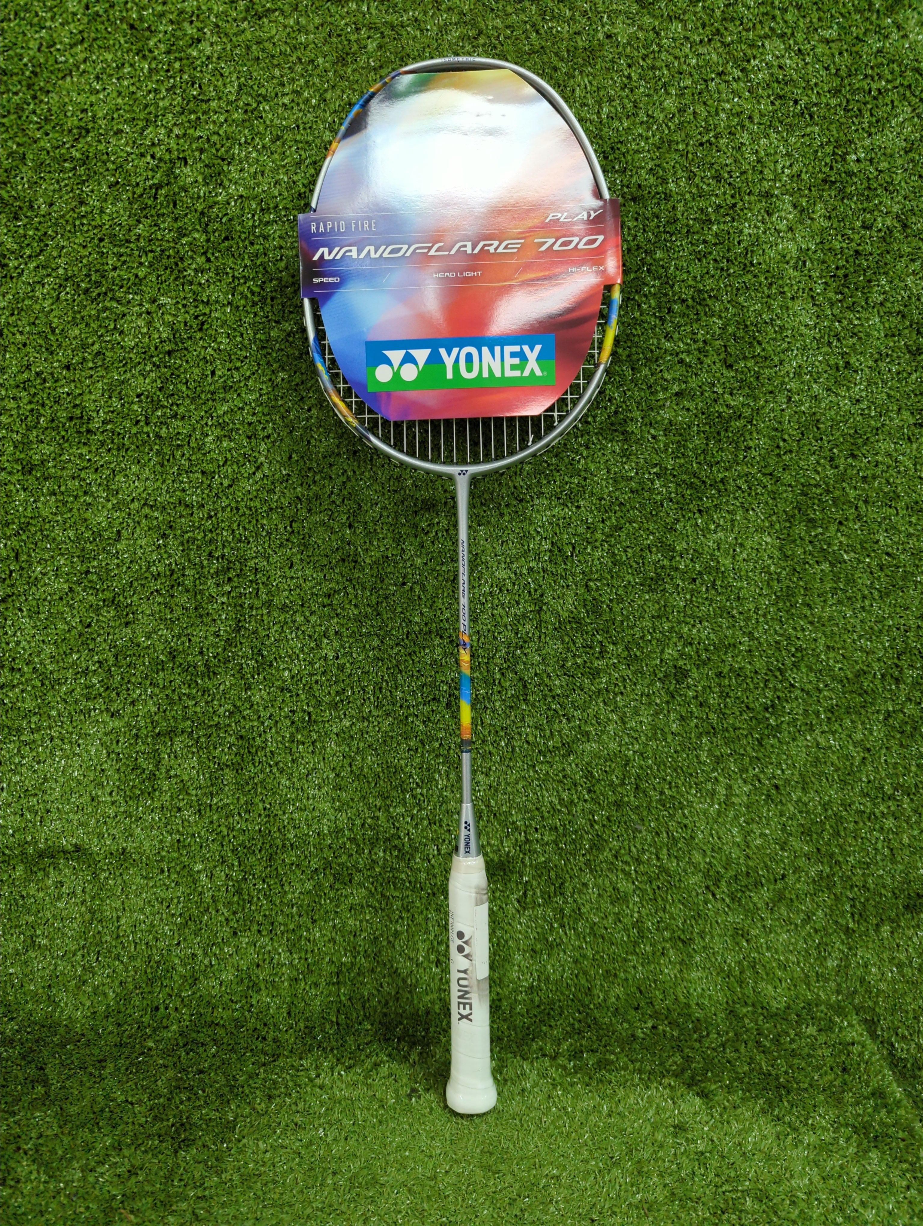 Yonex Nanoflare 700 Play Badminton Racket (Prestrung) - Silver/Sky Blue