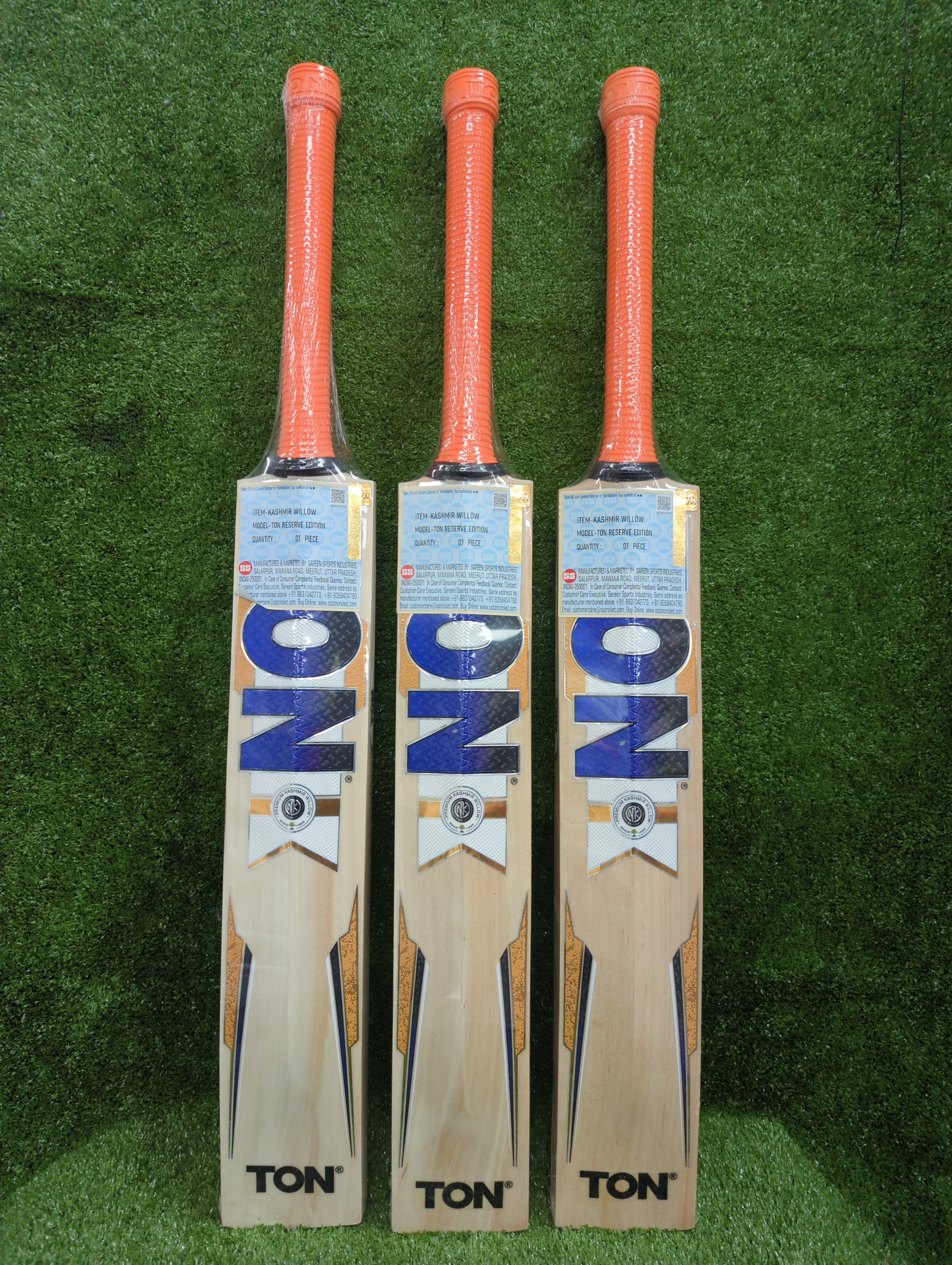 SS TON Reserve Edition Premium Kashmir Willow Cricket Bat by SS - back view - TopCricketStore
