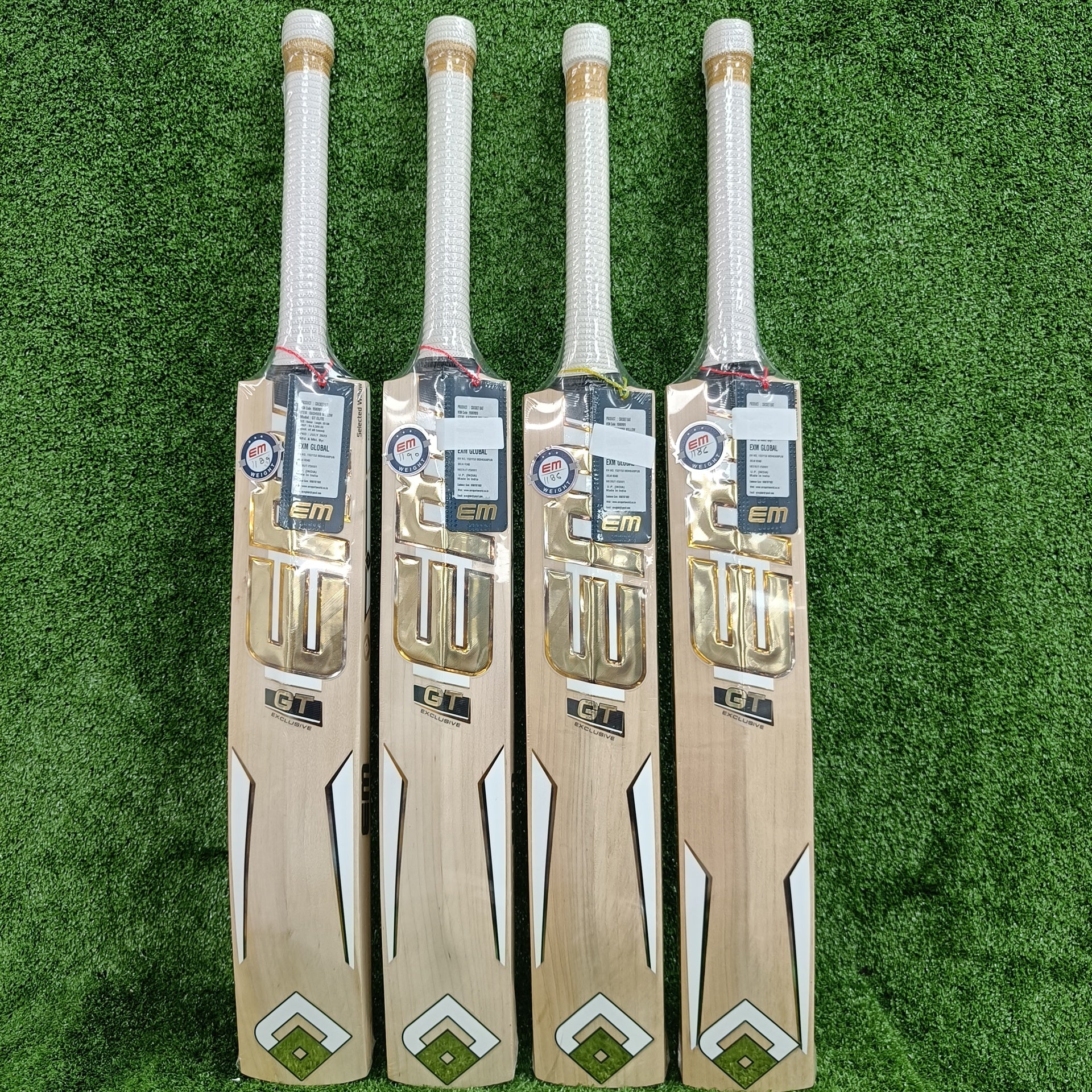 EM GT Exclusive Elite Leather Ball Selected Willow Cricket Bat