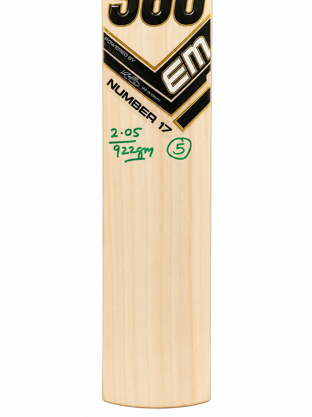 EM 360 No. 17 AB de Villiers Junior Youth English Willow Cricket Bat EM
