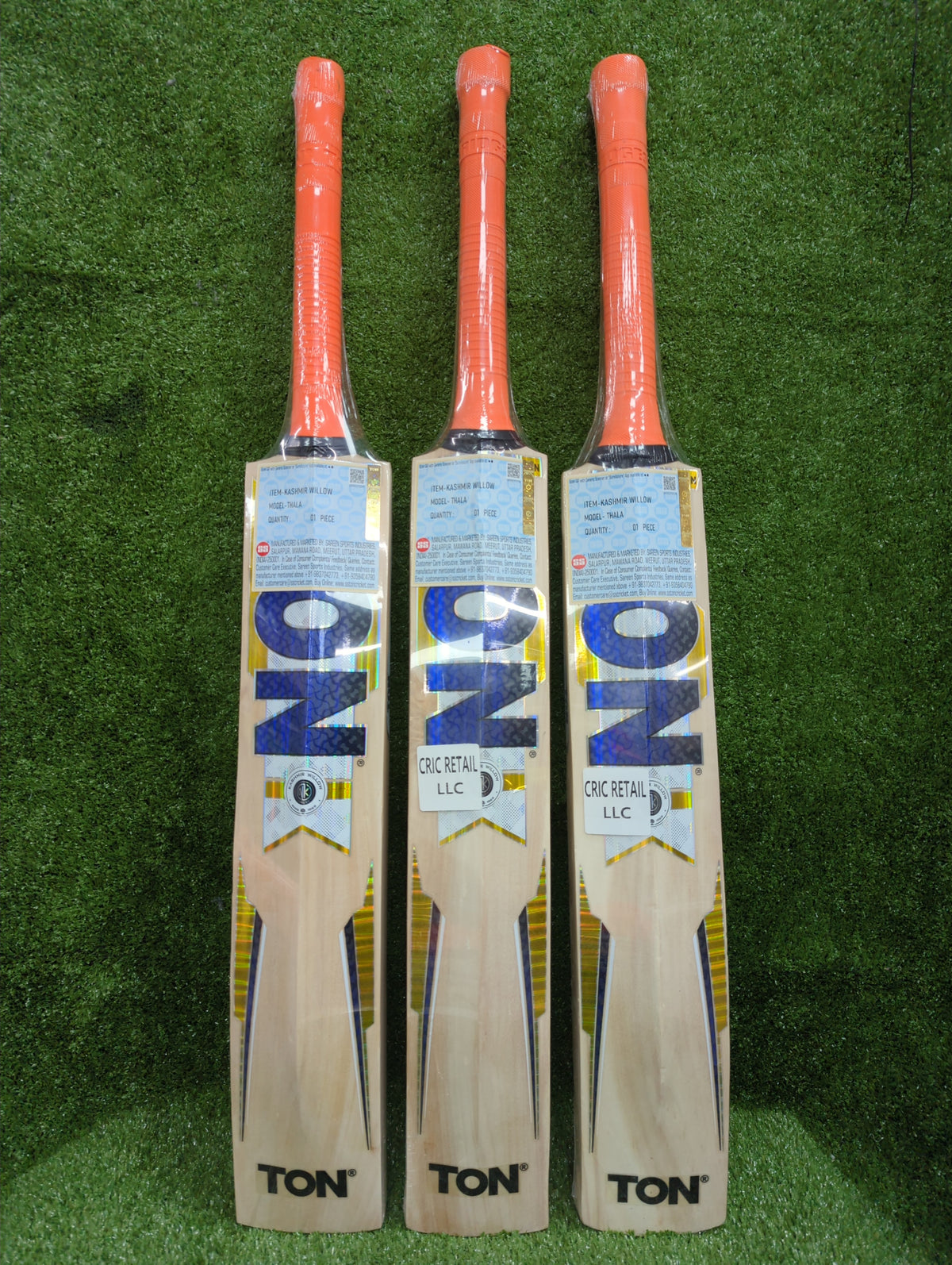 SS TON Dhoni Thala Premium Kashmir Willow Cricket Bat by SS - back view - TopCricketStore
